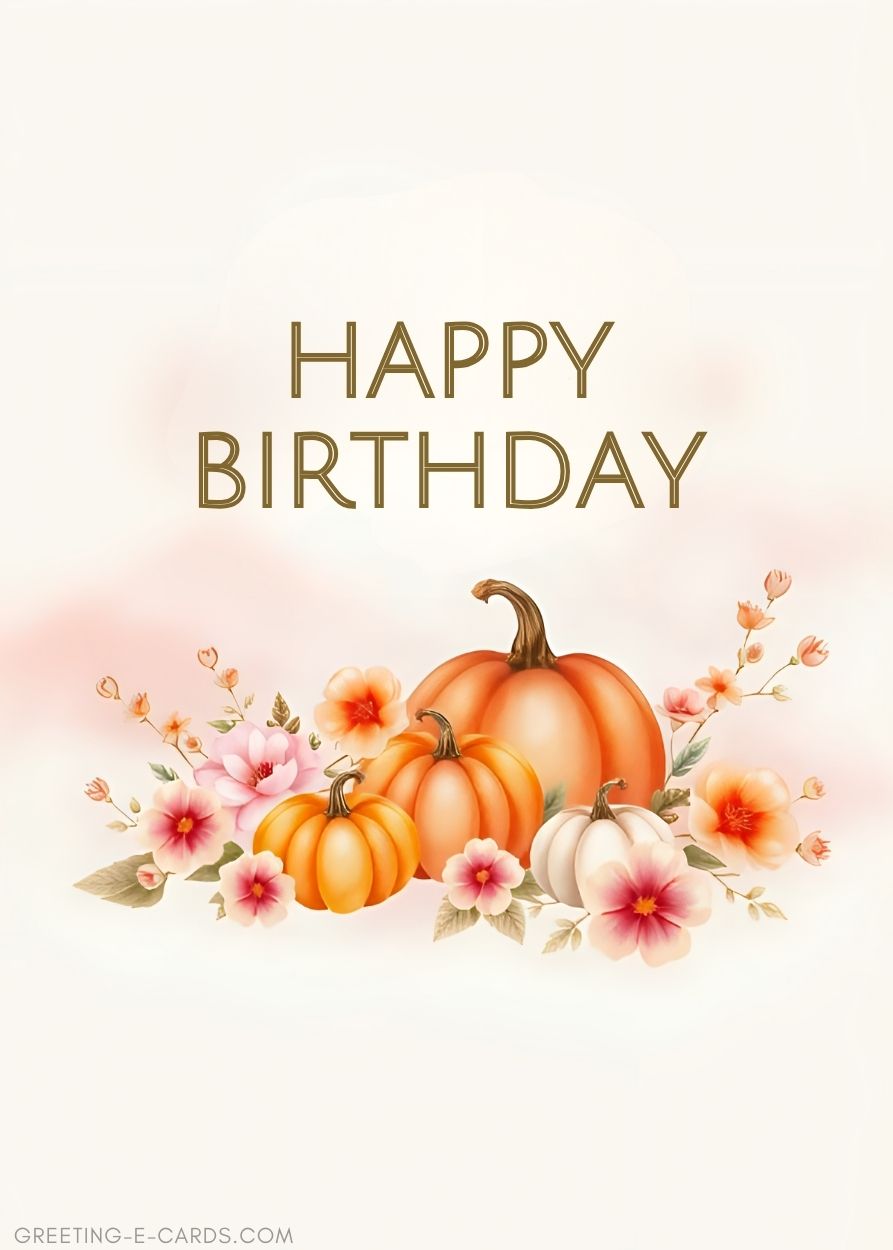 Autumnal Pumpkin Birthday E Card