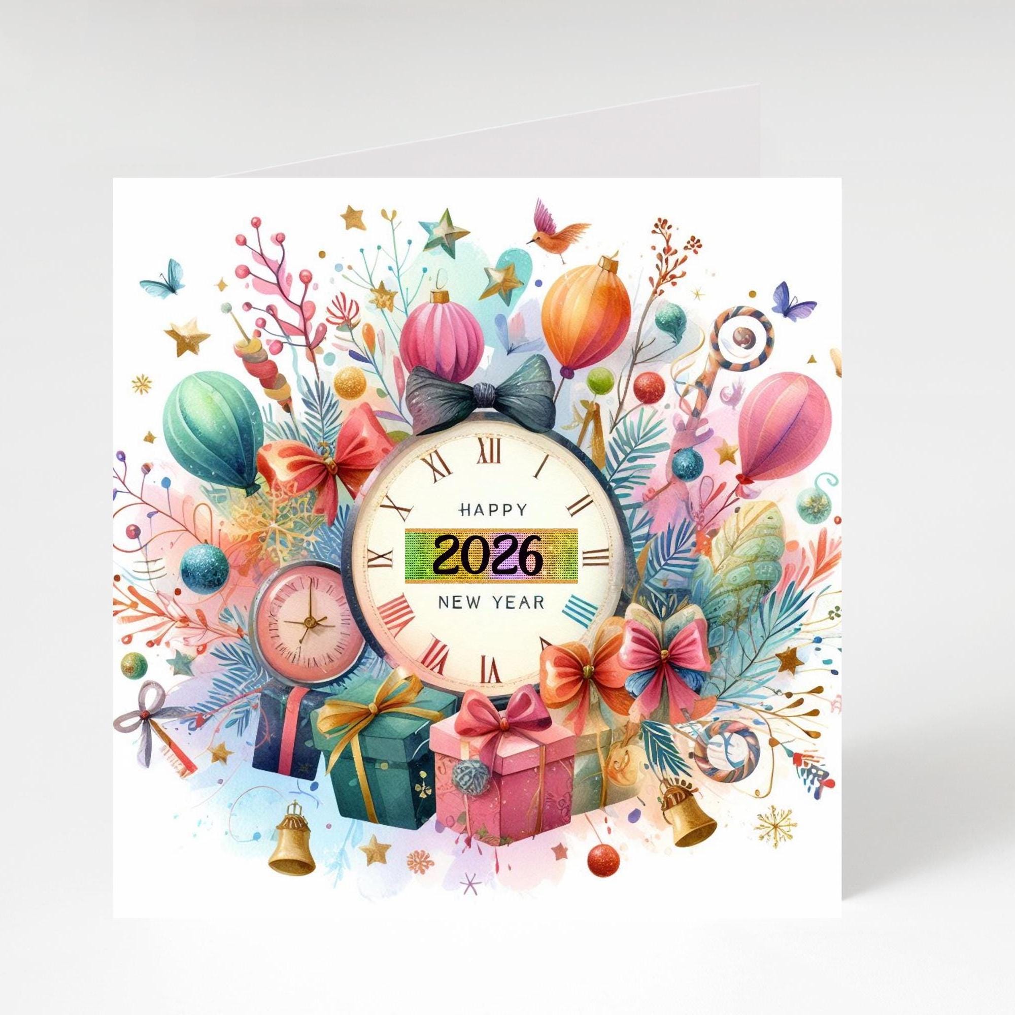 Happy New Year Card 2026, New Year Card Pack, Happy New 2026 Pack of Cards, Pack of Cards for New Year
