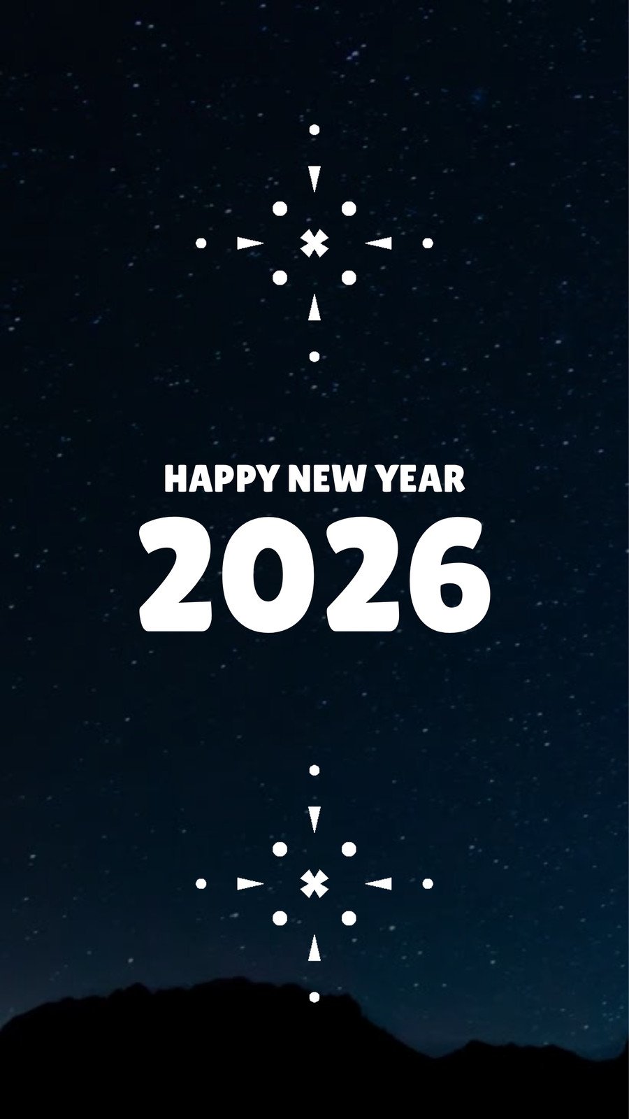 White and Black Modern New Year 2026 Mobile Video
