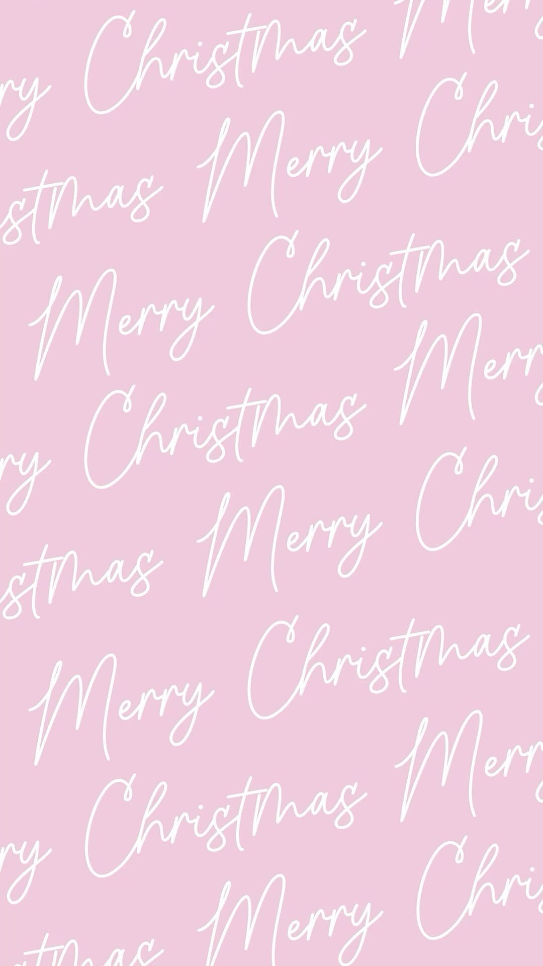 Xmas Merry Christmas Baby Pink Cursive