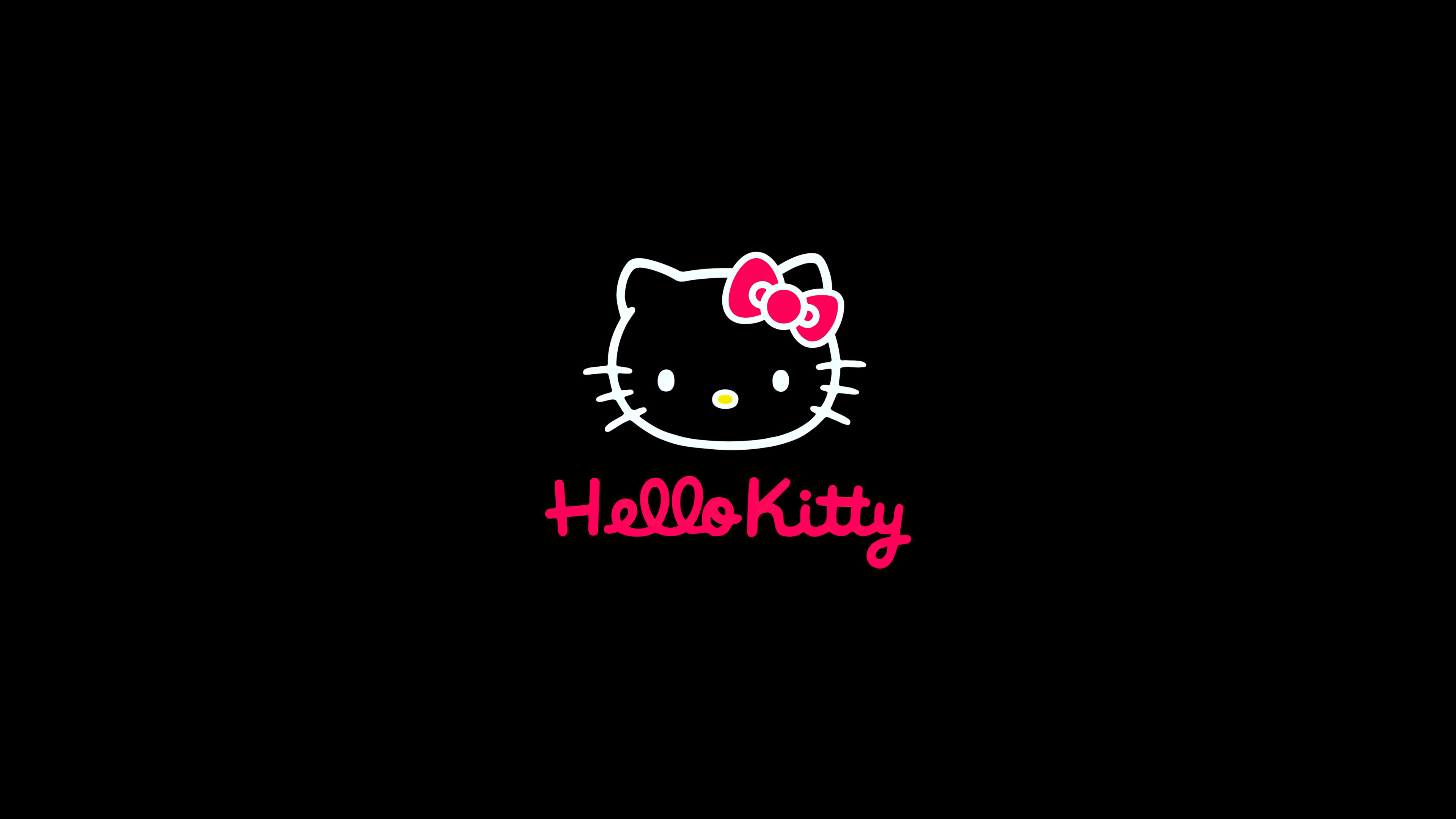 Hello Kitty Wallpaper 4K, Black background, AMOLED, 5K