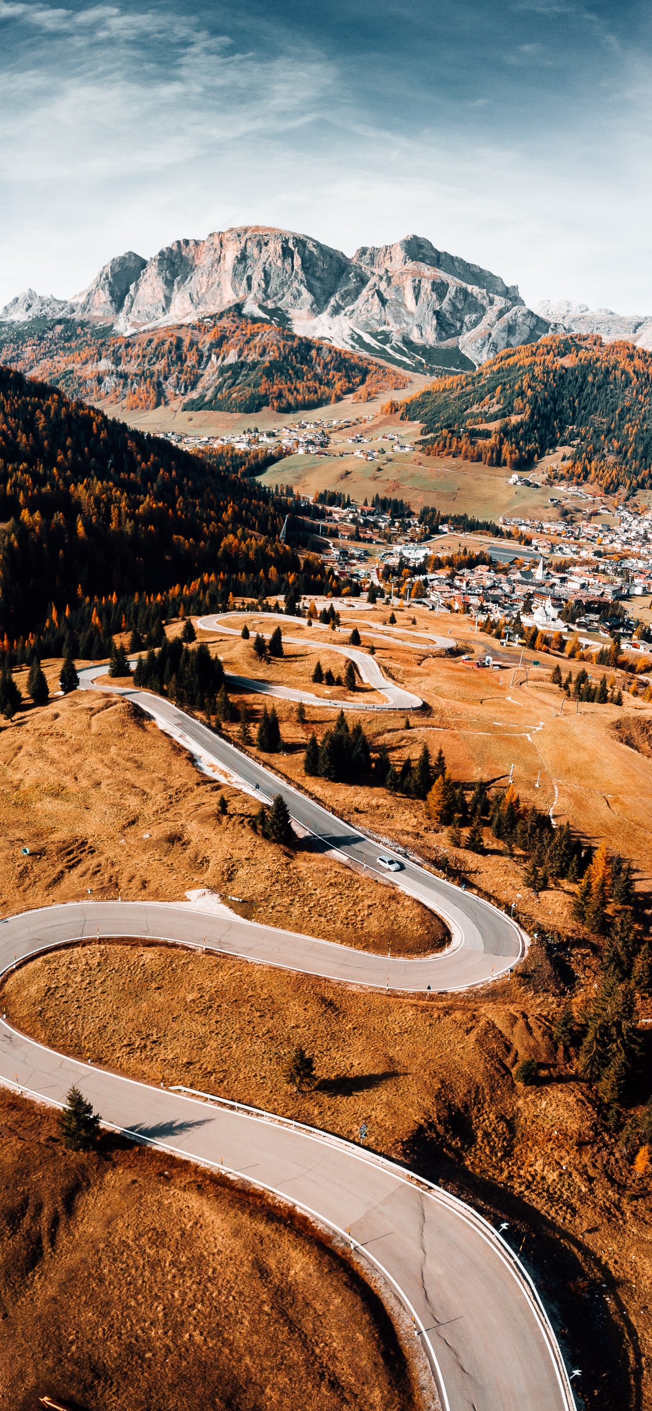 Autumn Wallpaper 4K, Mountains, Landscape, Road