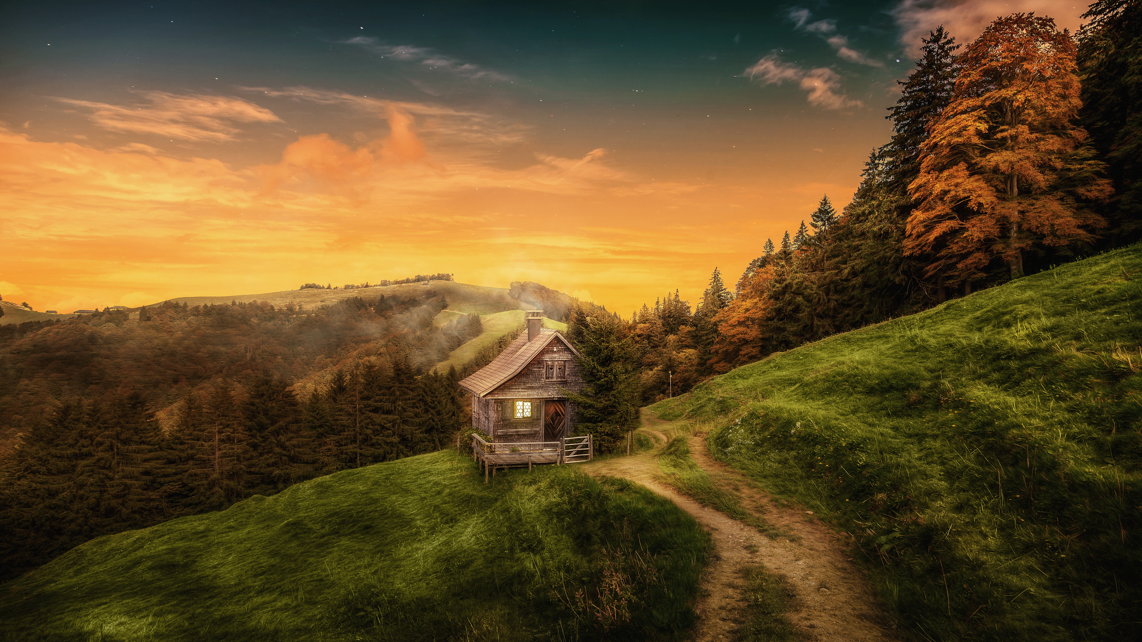 Autumn House Background​-Quality Free Image and Transparent PNG Clipart