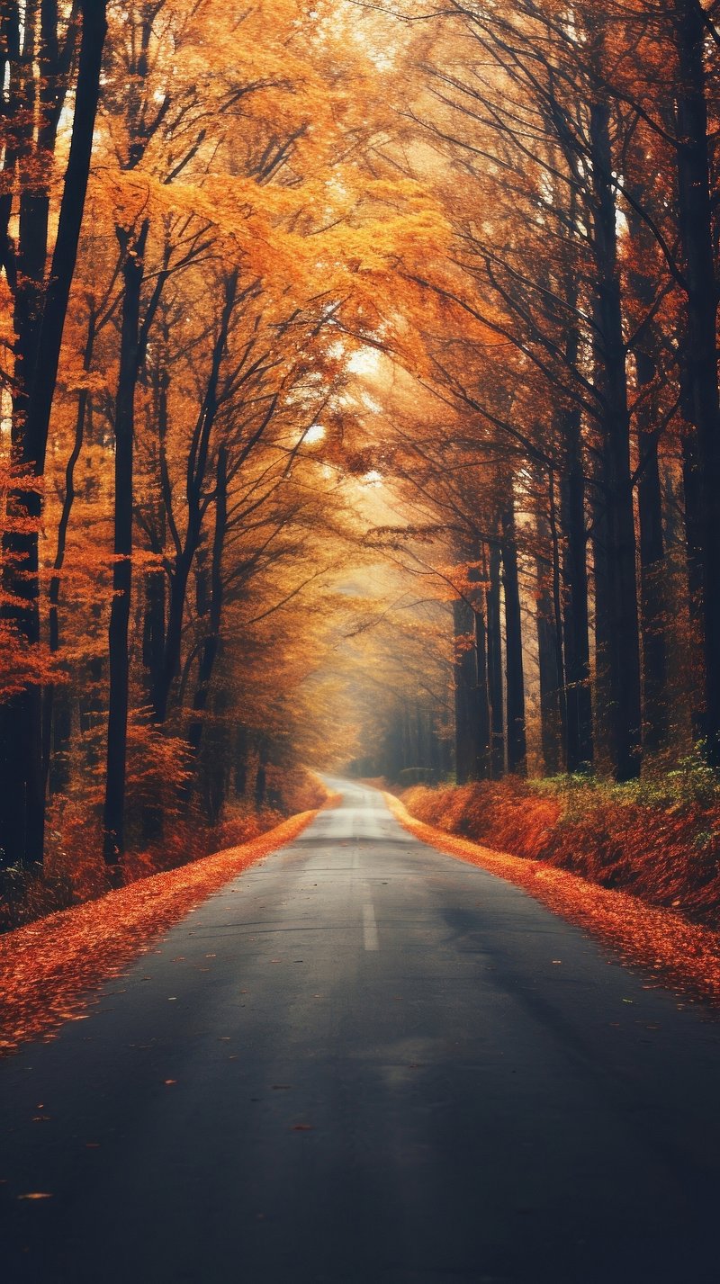 Autumn maple forest iPhone wallpaper