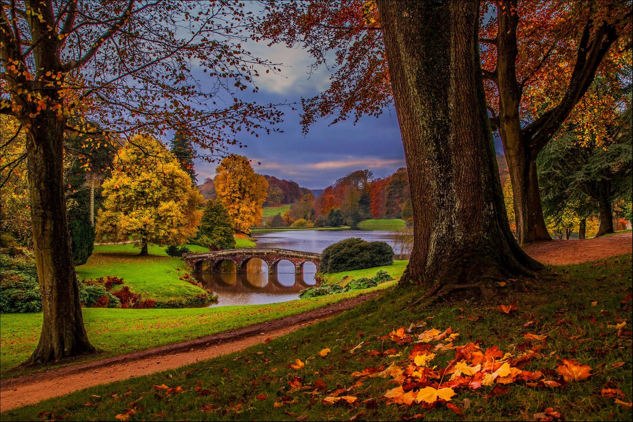 nature, Hdr, Forest, Park, Walk, River, Autumn, Trees, Alley, Leaves Wallpaper HD / Desktop and Mobile Background