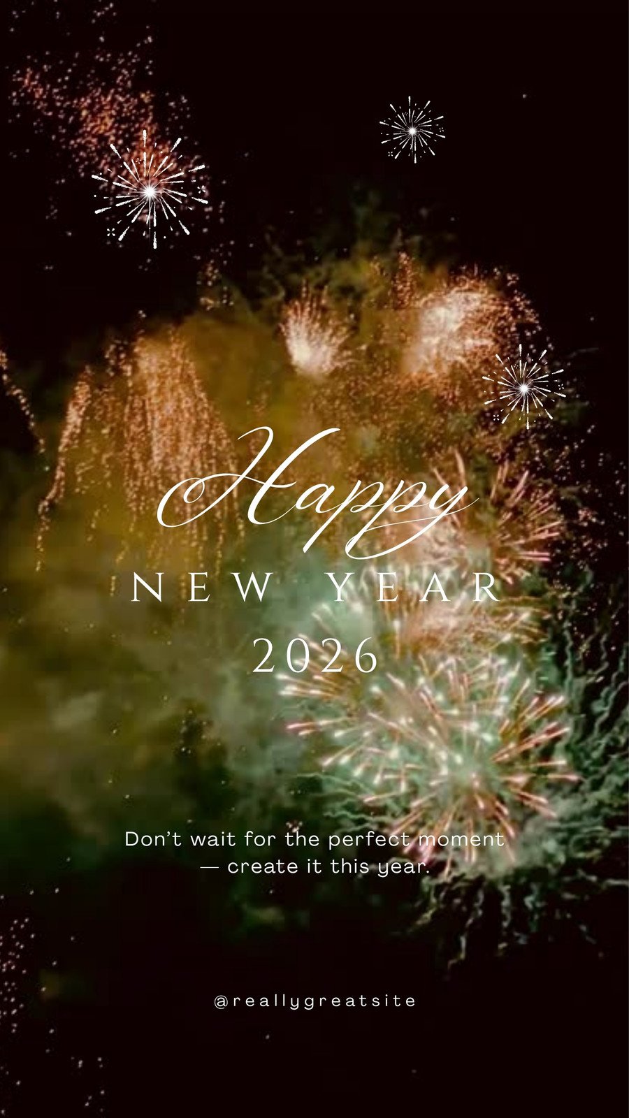 Gold and Brown Elegant New Year Greetings Mobile Video