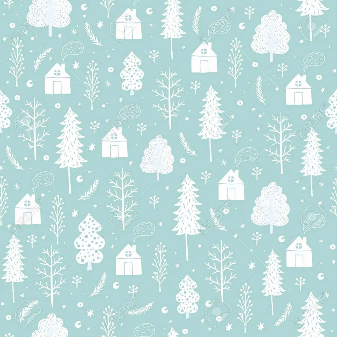 Download Cozy Christmas Decor Light Green Wallpaper