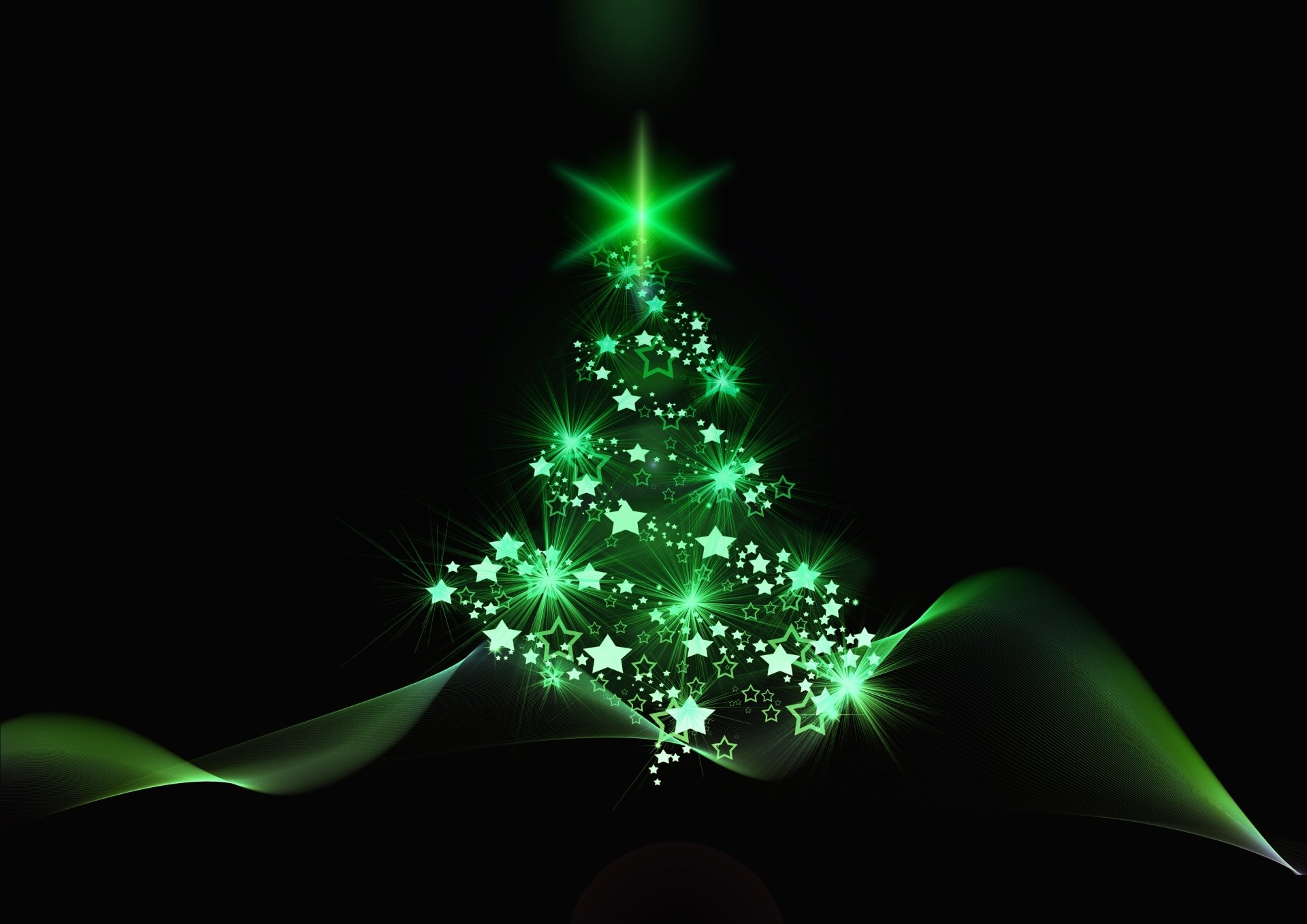 Radiant Green Star Christmas Tree
