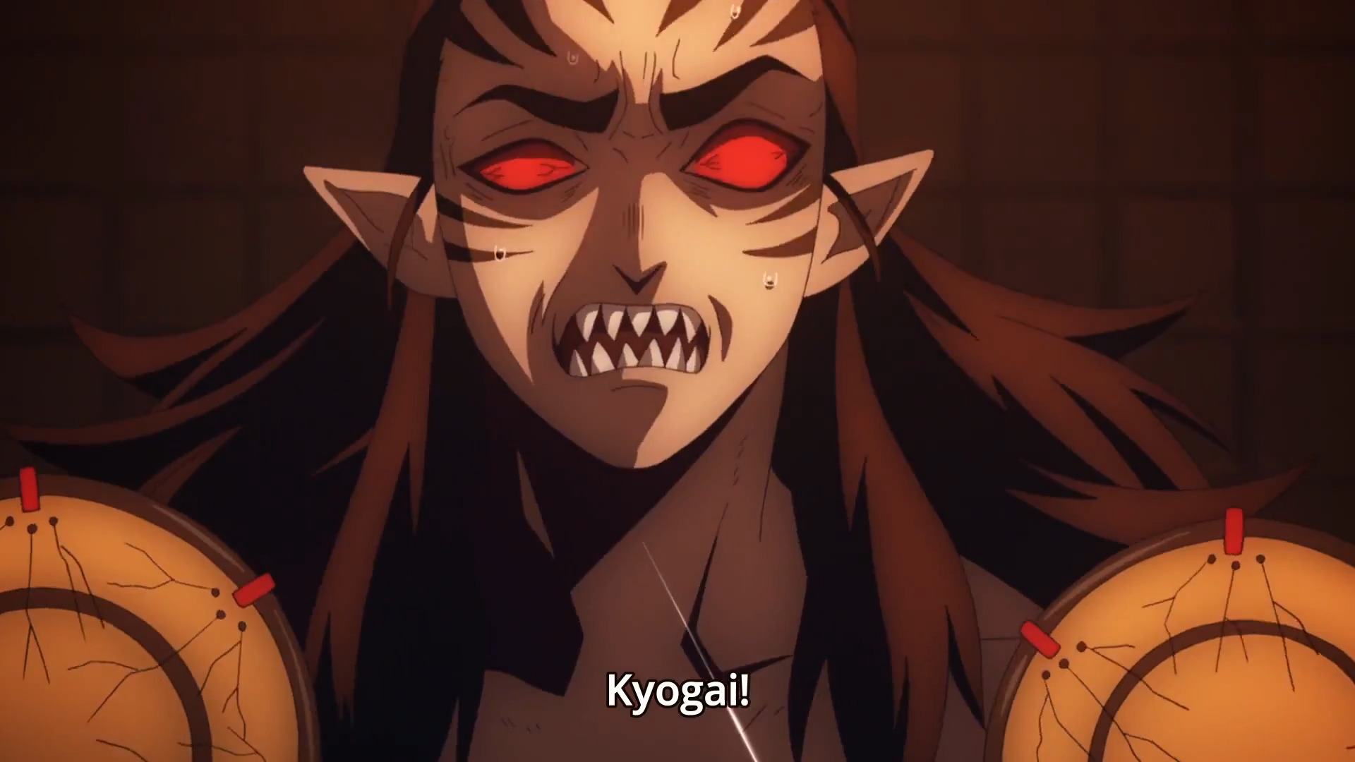 I really love this detail of Tanjiro asking for Kyogai's name, which doesn't happen in the manga. It ties into Kyogai's core