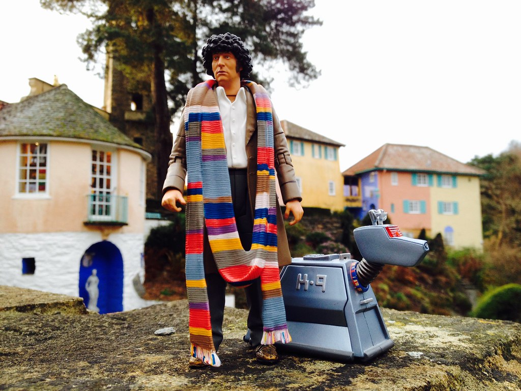 The Fourth Doctor and K9 in Portmeirion