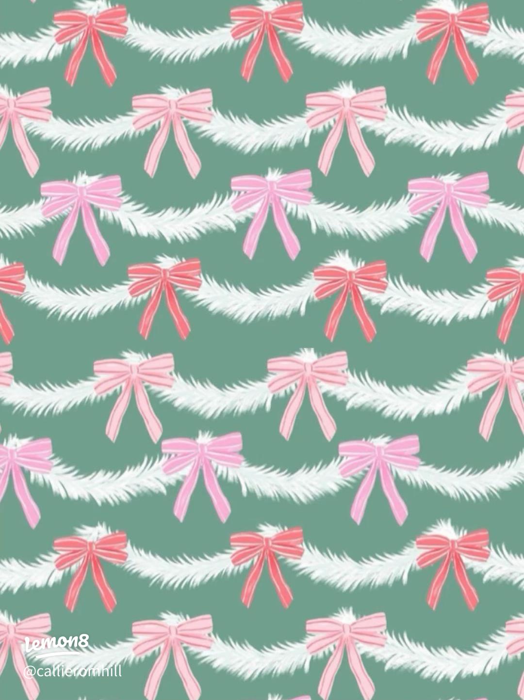 Add a Festive Touch: Christmas Wallpaper with Bows