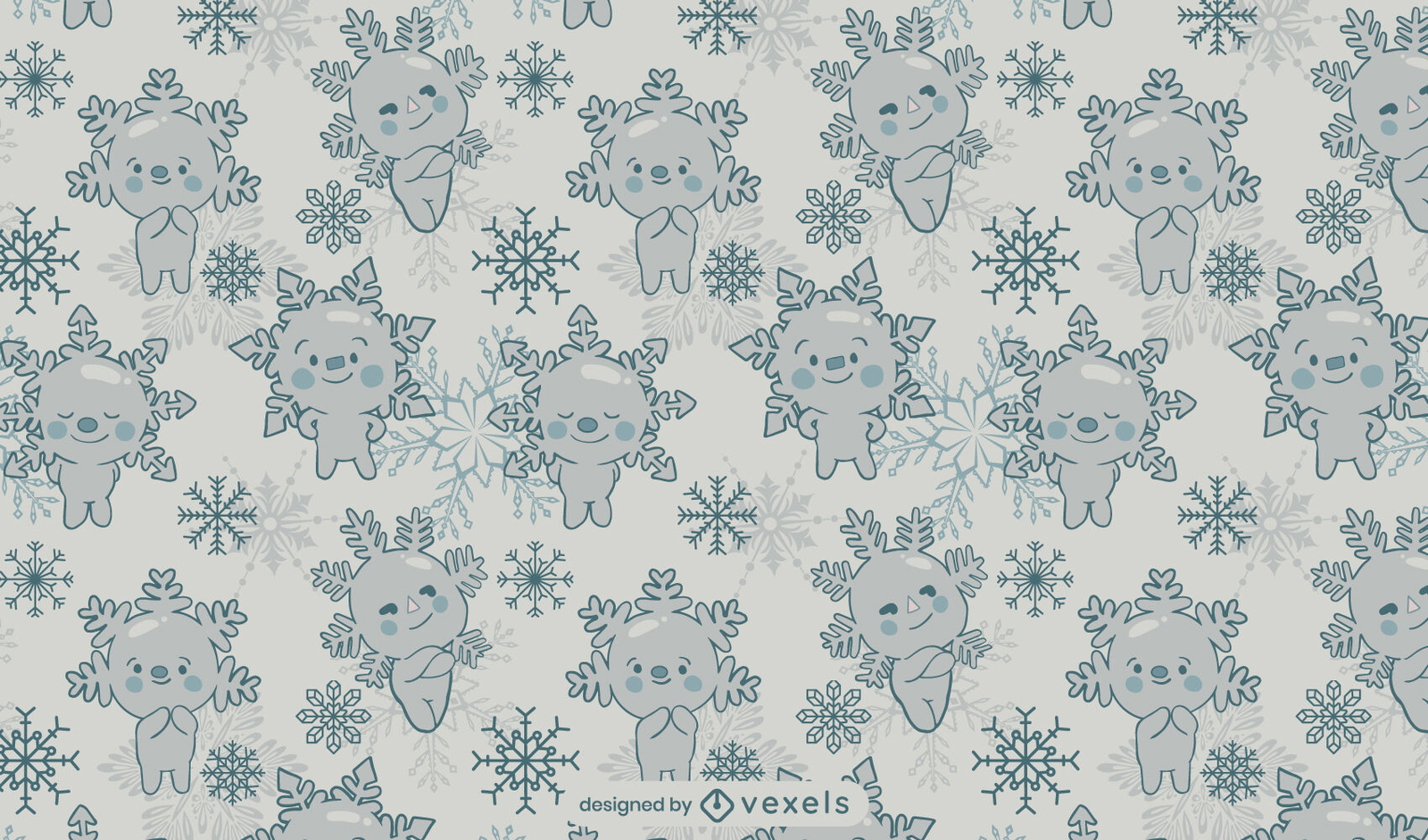 Winter Snowflakes Cute Pattern Design Vector Download