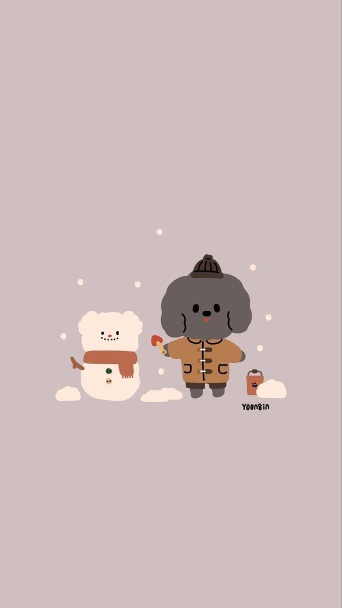 插画. Wallpaper iphone cute, Kawaii wallpaper, Cute christmas wallpaper