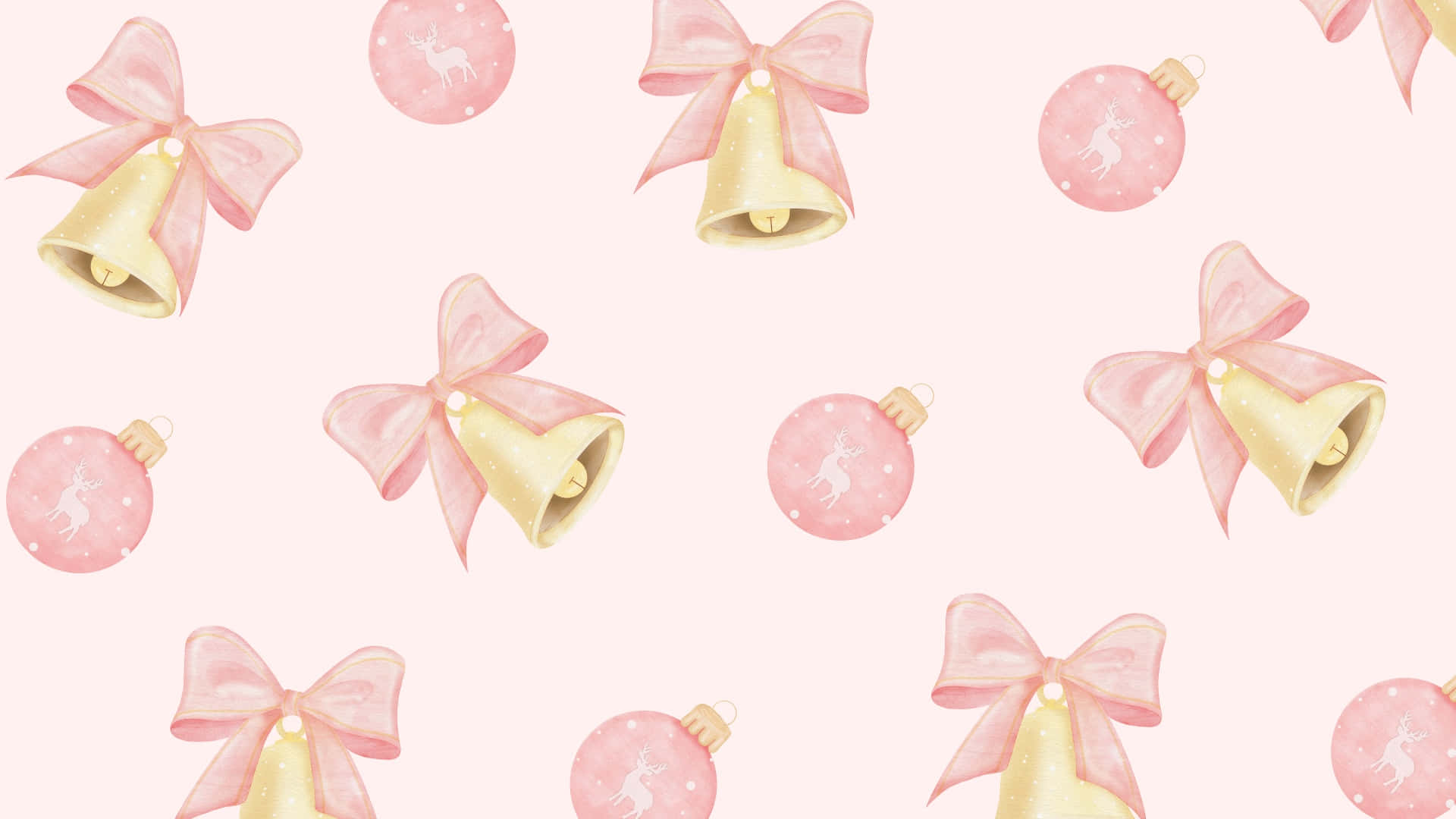 Download Pink Christmas Bows Pattern Wallpaper