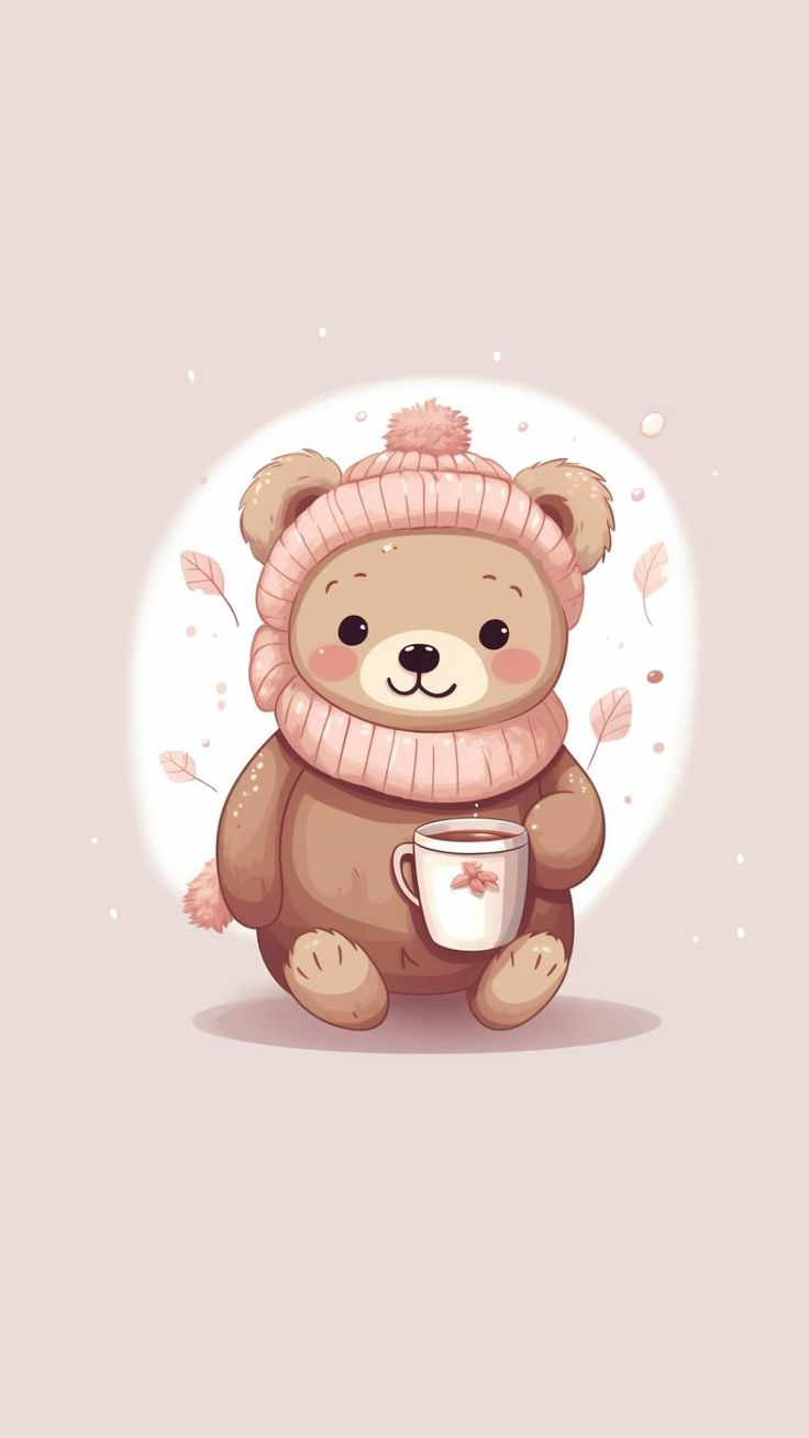 Christmas Bear Cute iPhone Wallpaper
