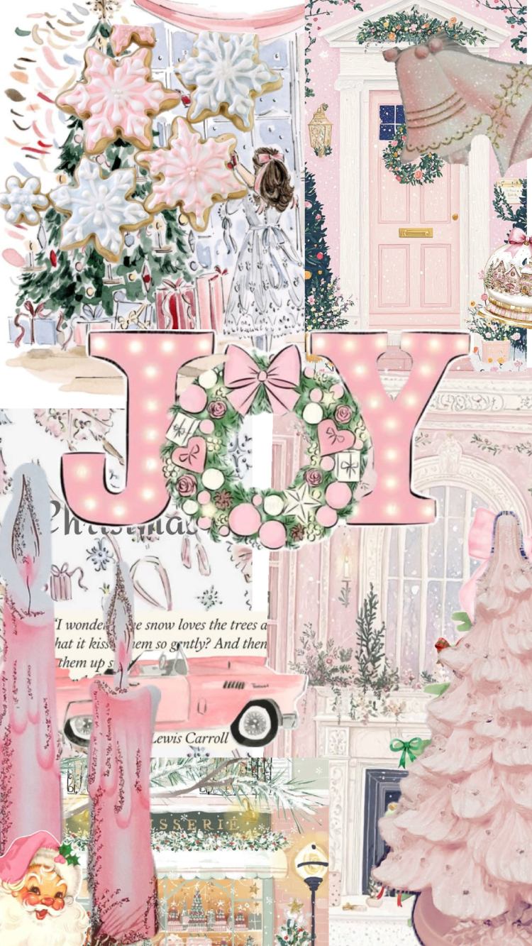 Pastel Joy Snowflake Festive Holiday Collate Wallpaper for Phone