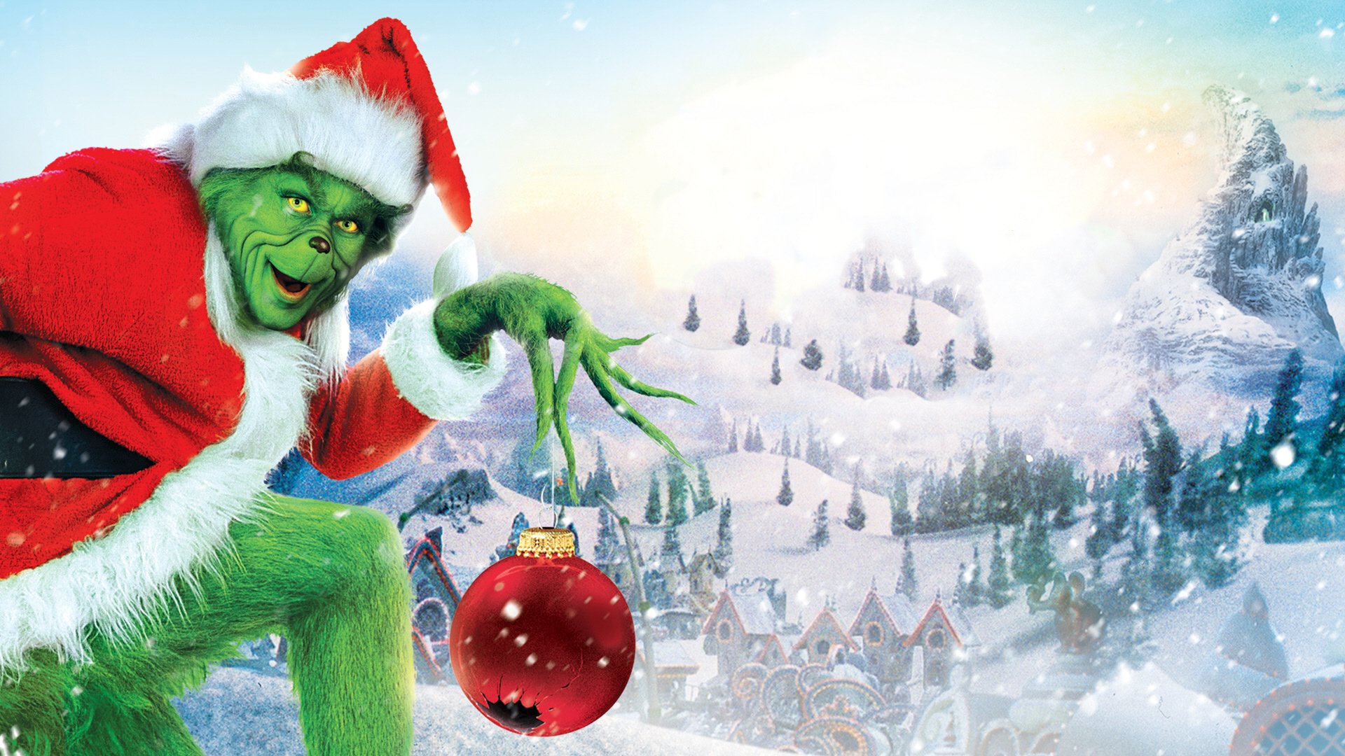 Wallpaper winter, snow, mountains, the city, smile, holiday, new year, tale for mobile and desktop, section новый год, resolution 1920x1080