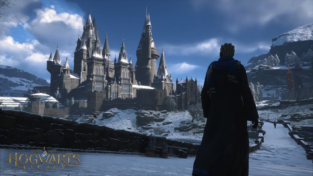 [4K Relaxing Winter Walk to Hogwarts Castle. Hogwarts Legacy Ambience