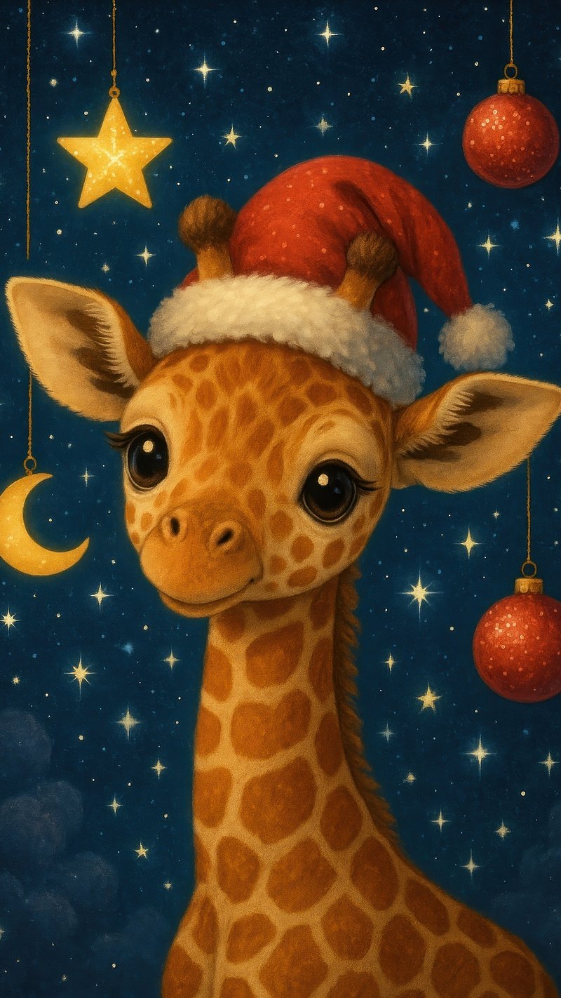 Giraffe Christmas Image Wallpaper