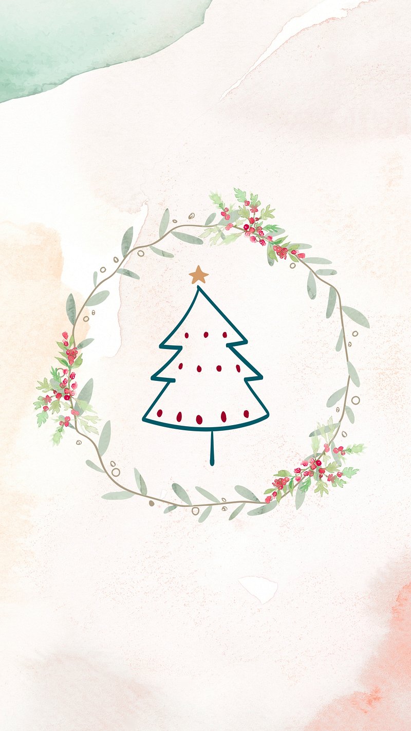 Cute Christmas tree iPhone wallpaper