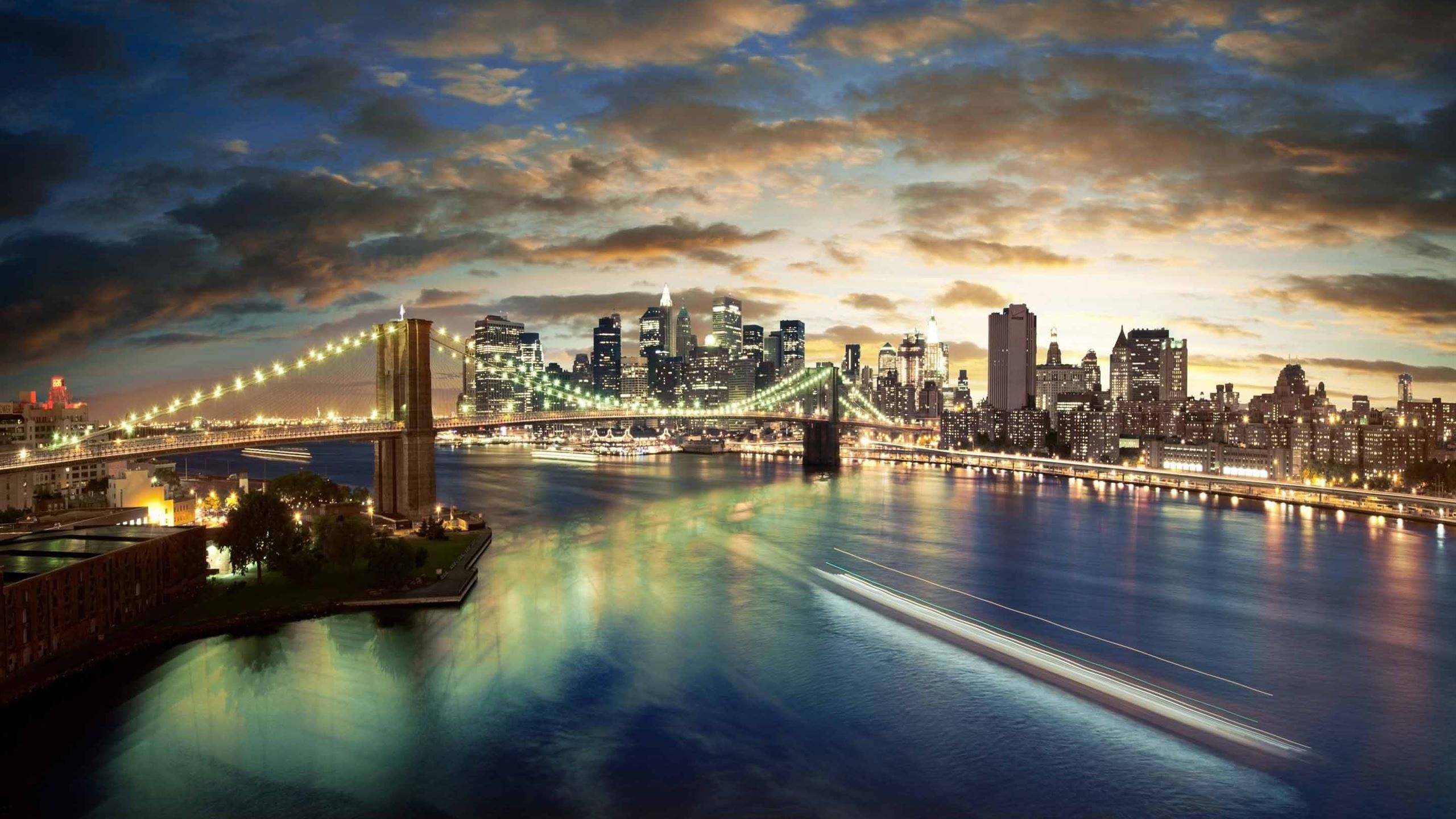 New York City Brooklyn Bridge View MacBook Air Wallpaper Download