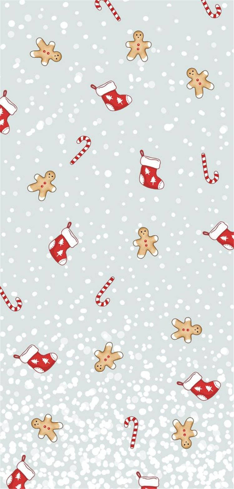 Simple Christmas Cute Socks And Gingerbread Pattern