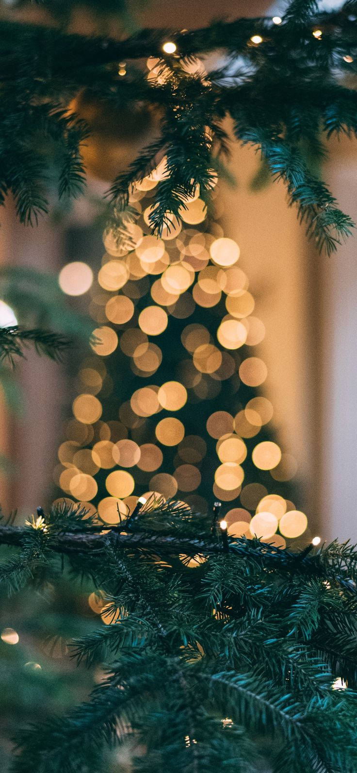 Download Cute Christmas iPhone Gold Lights Wallpaper
