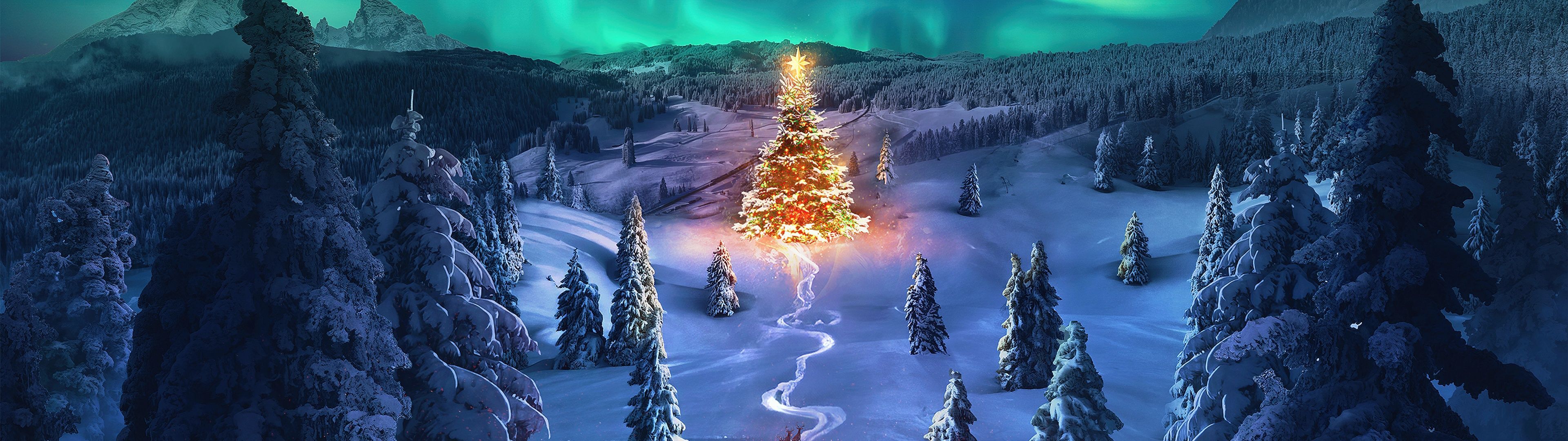 Dual Monitor Christmas Wallpaper, HD Dual Monitor Christmas Background on WallpaperBat
