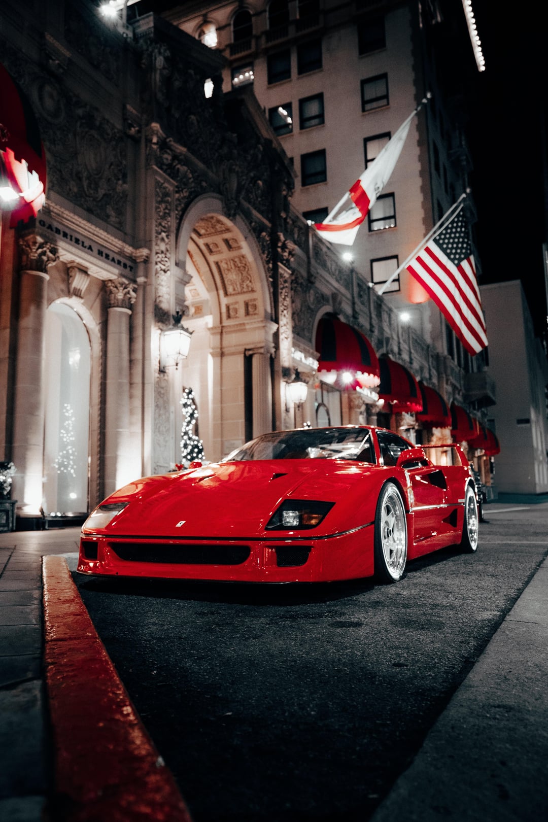 something special about a red F40 in Beverly during Christmas time