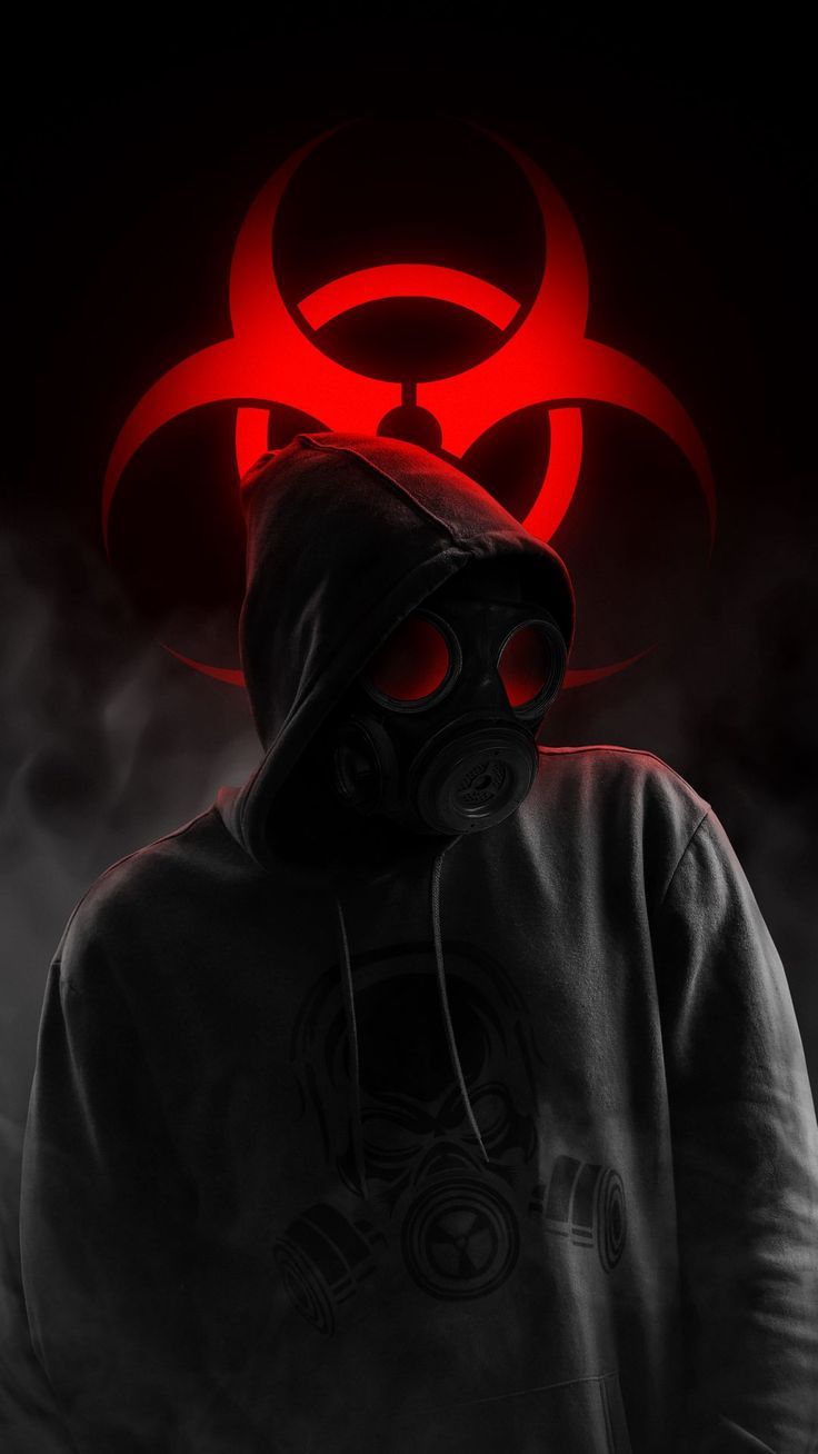 Toxic ideas. biohazard symbol, gas mask art, african artwork