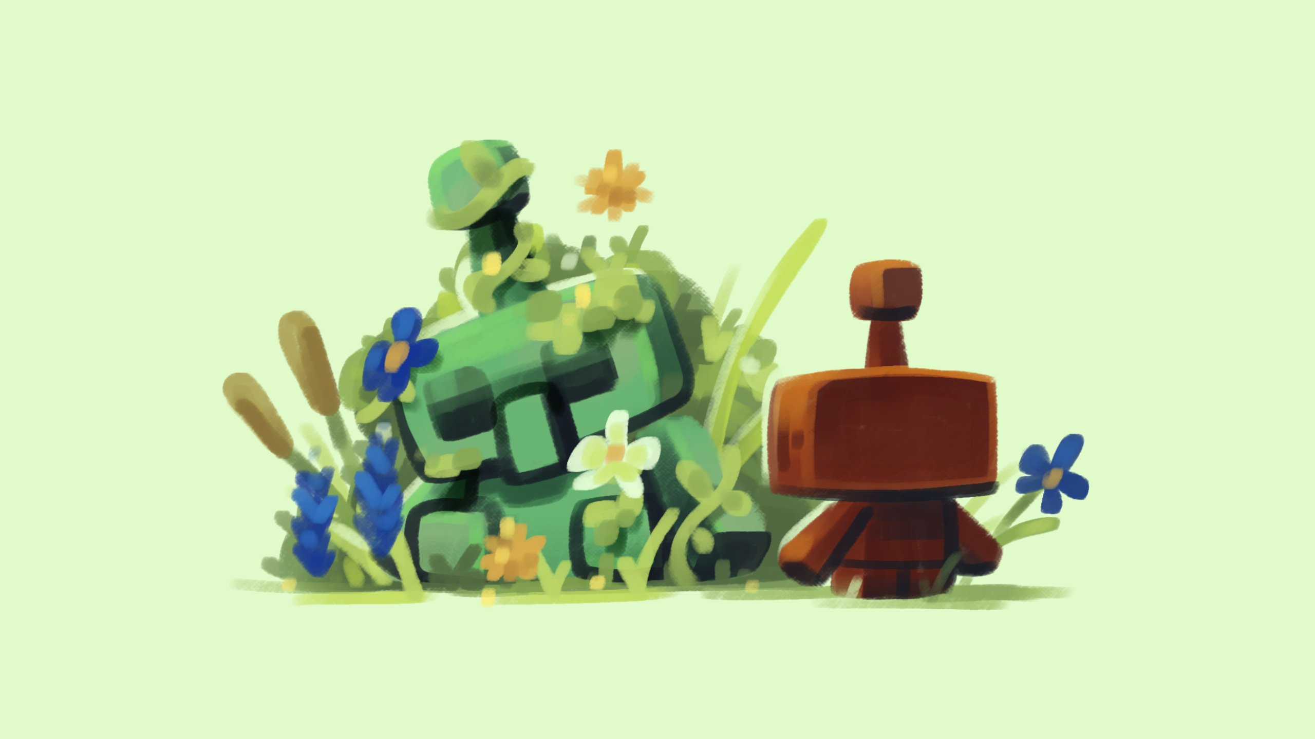 Looks like the Copper Golem lost. Hopefully he will be dug up again when the archeology update finally makes it to the game. (art