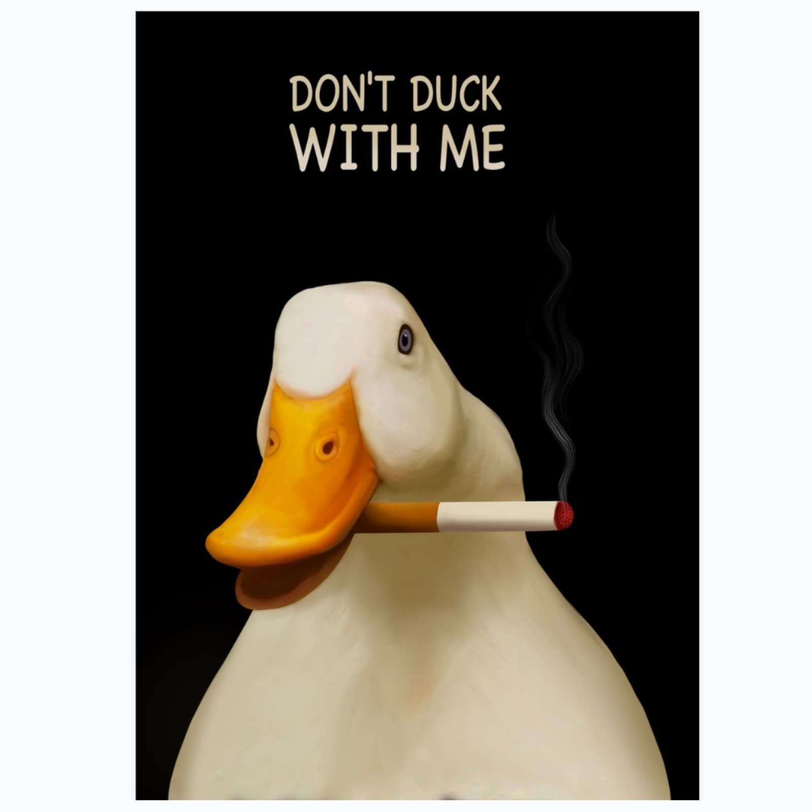ZALORD Canvas paintings Don't Duck with Me Funny Smoking Duck Wall Art Posters and Prints Wall Picture for Wall Decor 19.6 x 27.5 inches (50 x 70 cm) Frameless, Amazon.de