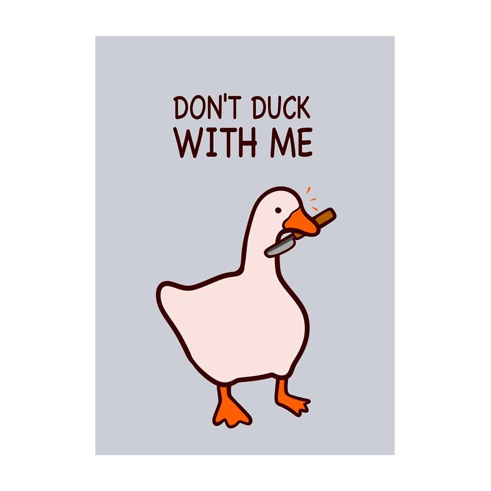 Don't Duck with Me Peace Duck Goose Creative Fashion Poster Wall Art Picture Modern Canvas Printed Funny Animals Mural Living Room Home Decoration