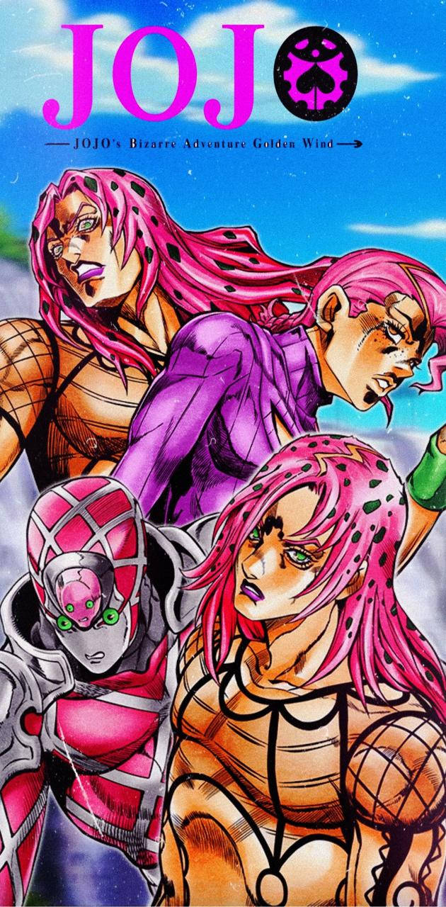 Download Pink Hair Characters Jojo iPhone Wallpaper