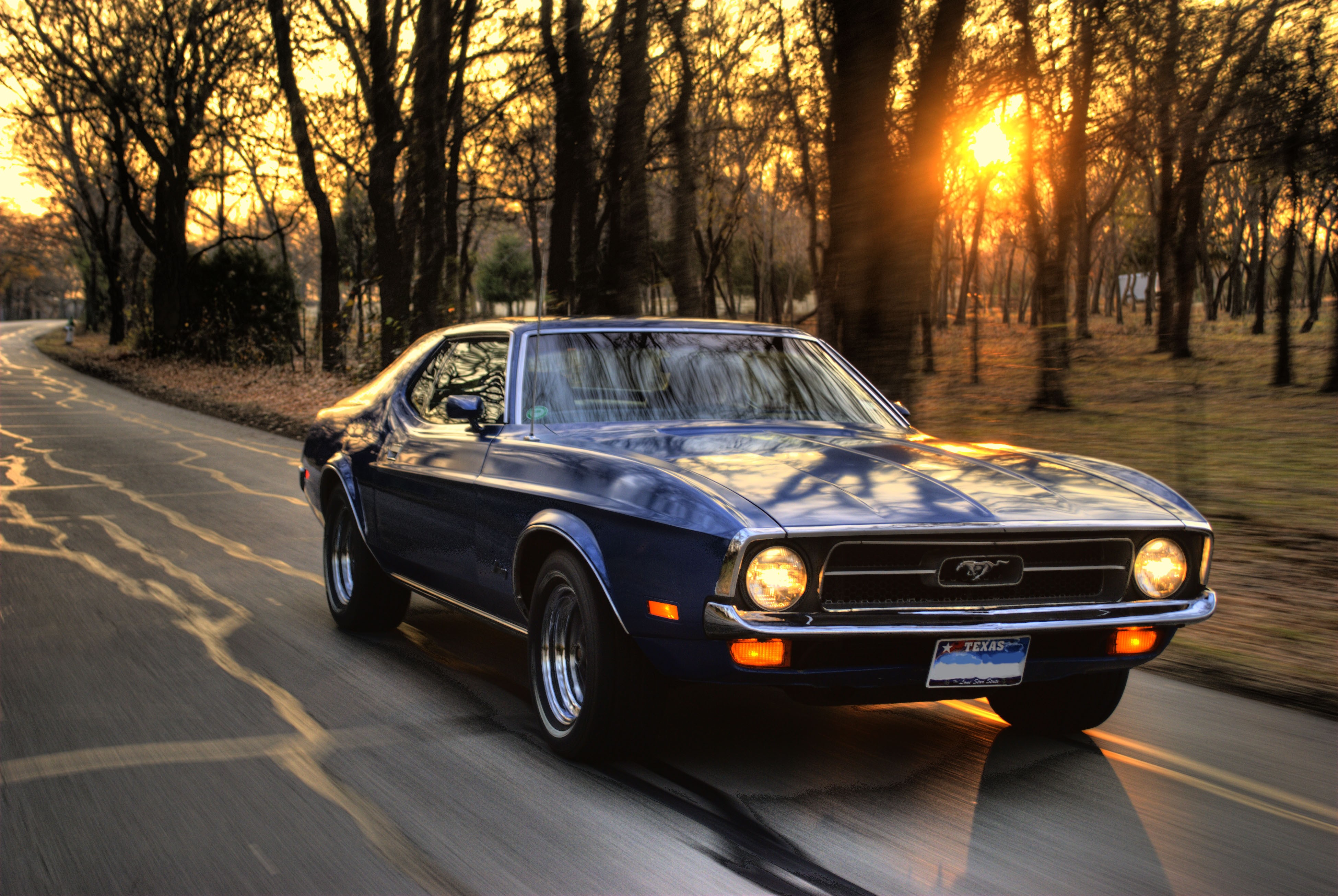 old Car, Sunset, Fall, Ford Mustang Wallpaper HD / Desktop and Mobile Background