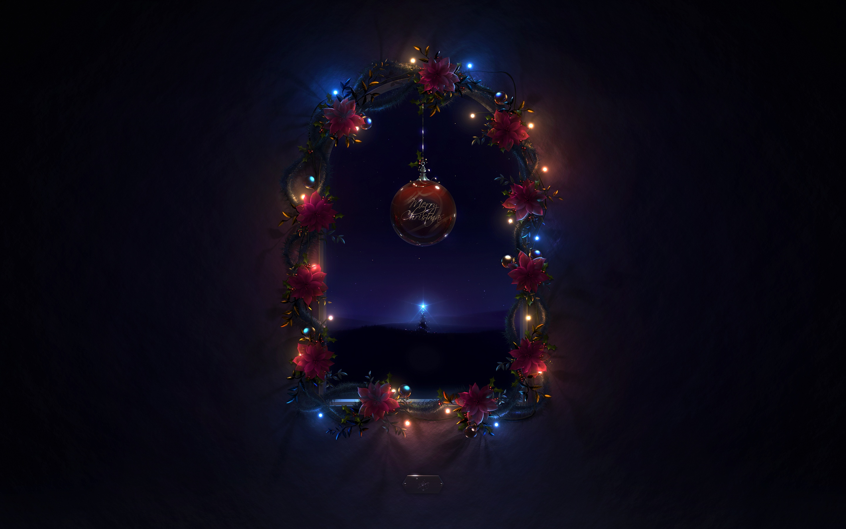 Christmas decoration Wallpaper 4K, Merry Christmas, Night