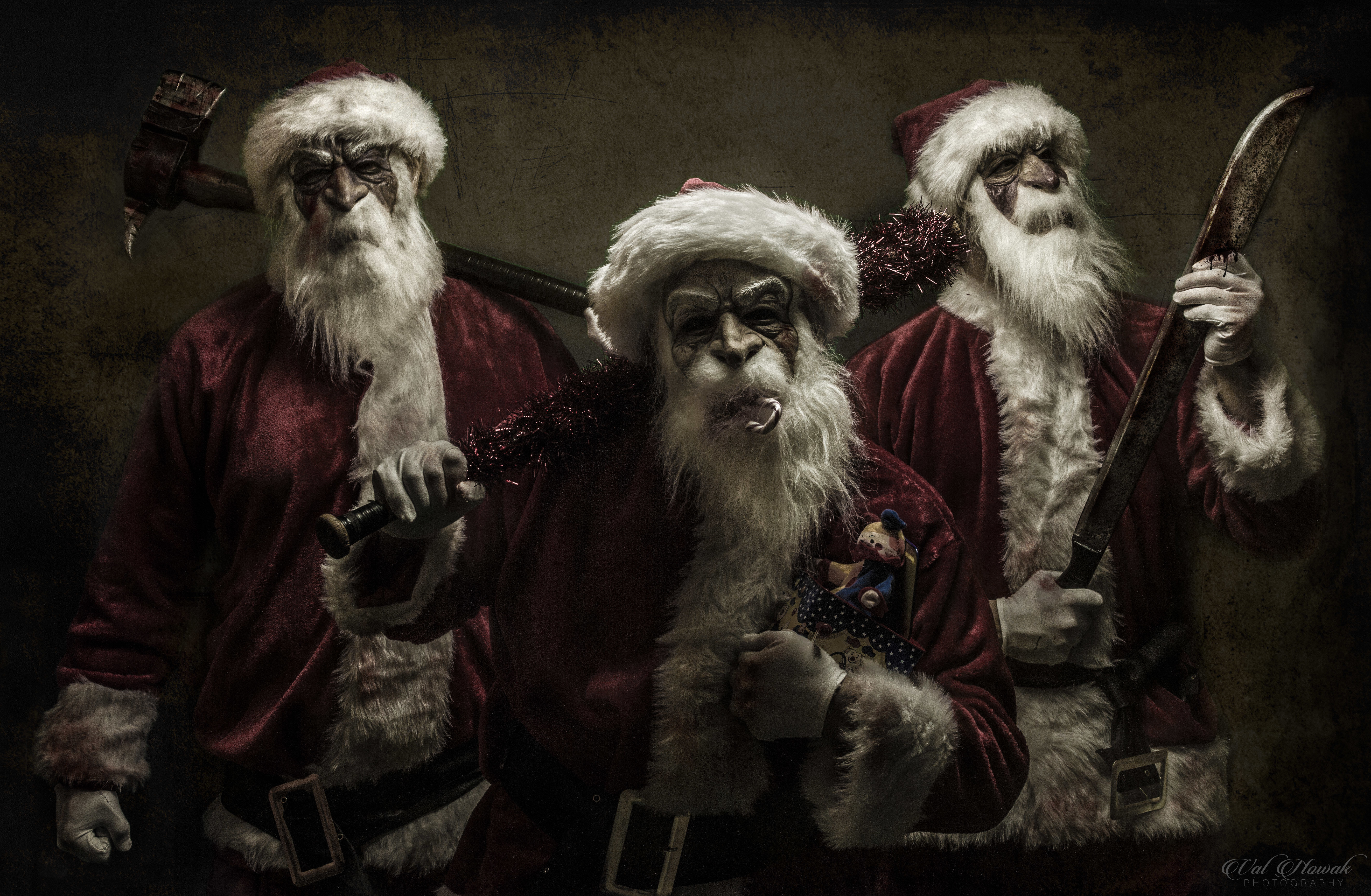 Phone wallpaper: Holiday, Christmas, Axe, Creepy, Dark, Santa 740032