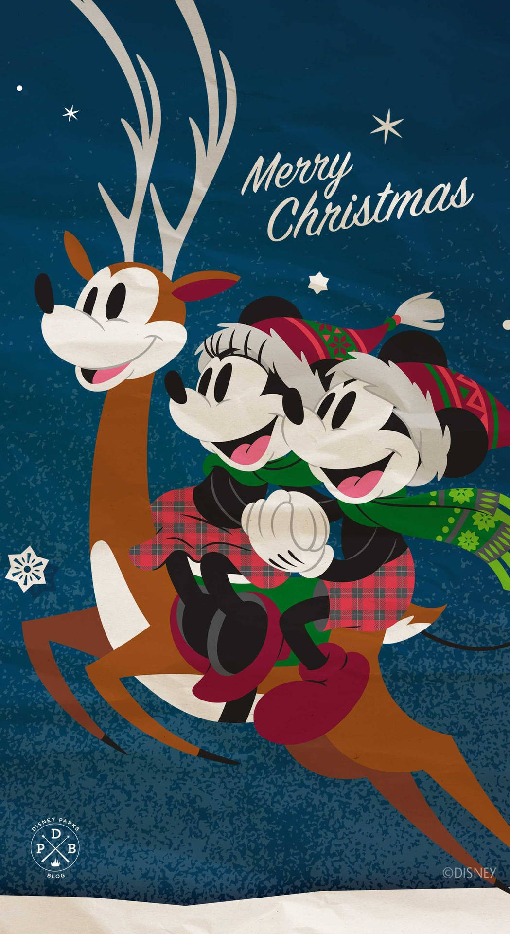 Download Disney Christmas Mickey With A Reindeer Wallpaper