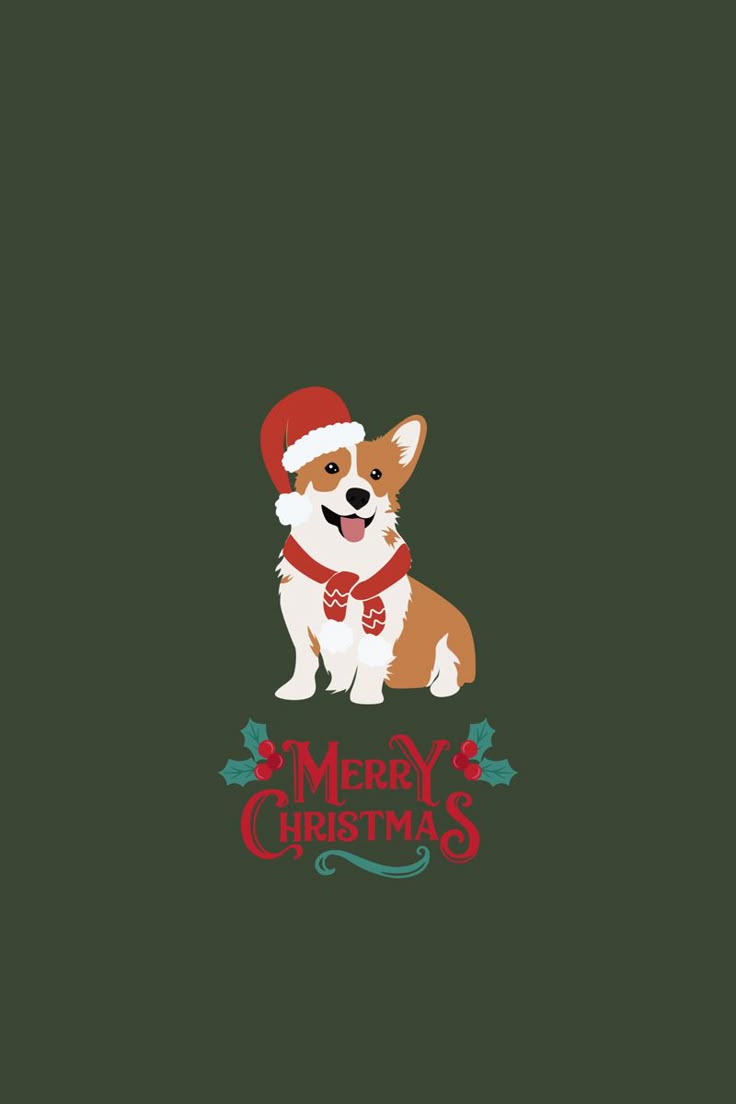 Corgi merry Christmas wallpaper