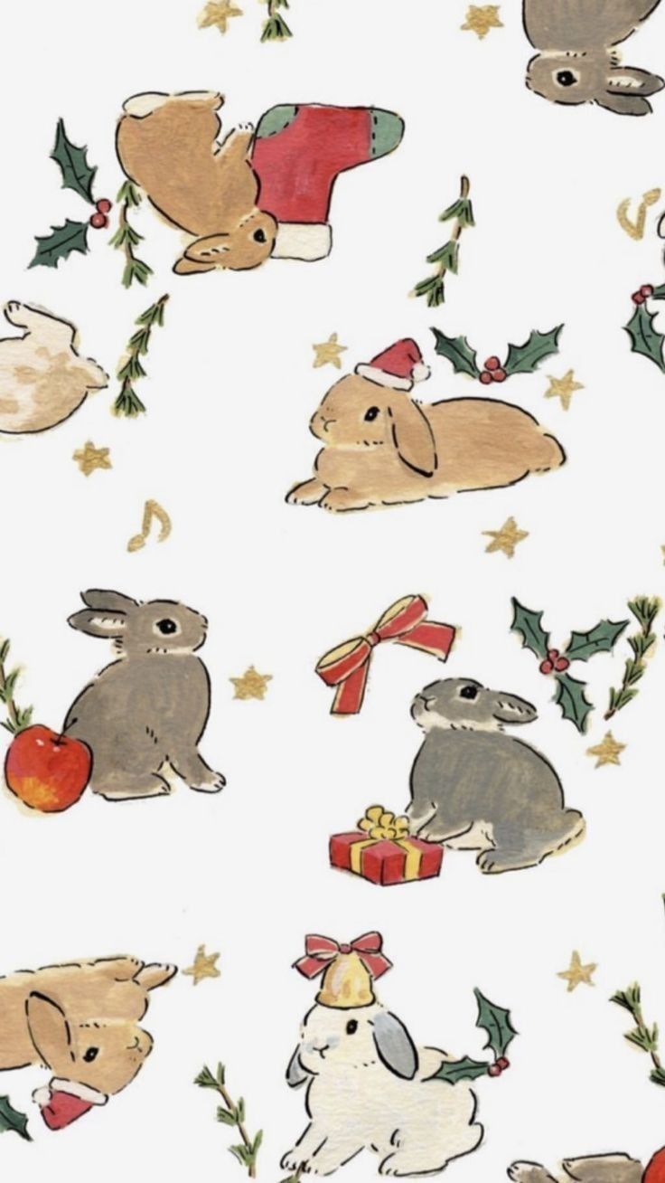 Christmas Bunny. Merry Christmas Wallpaper ideas