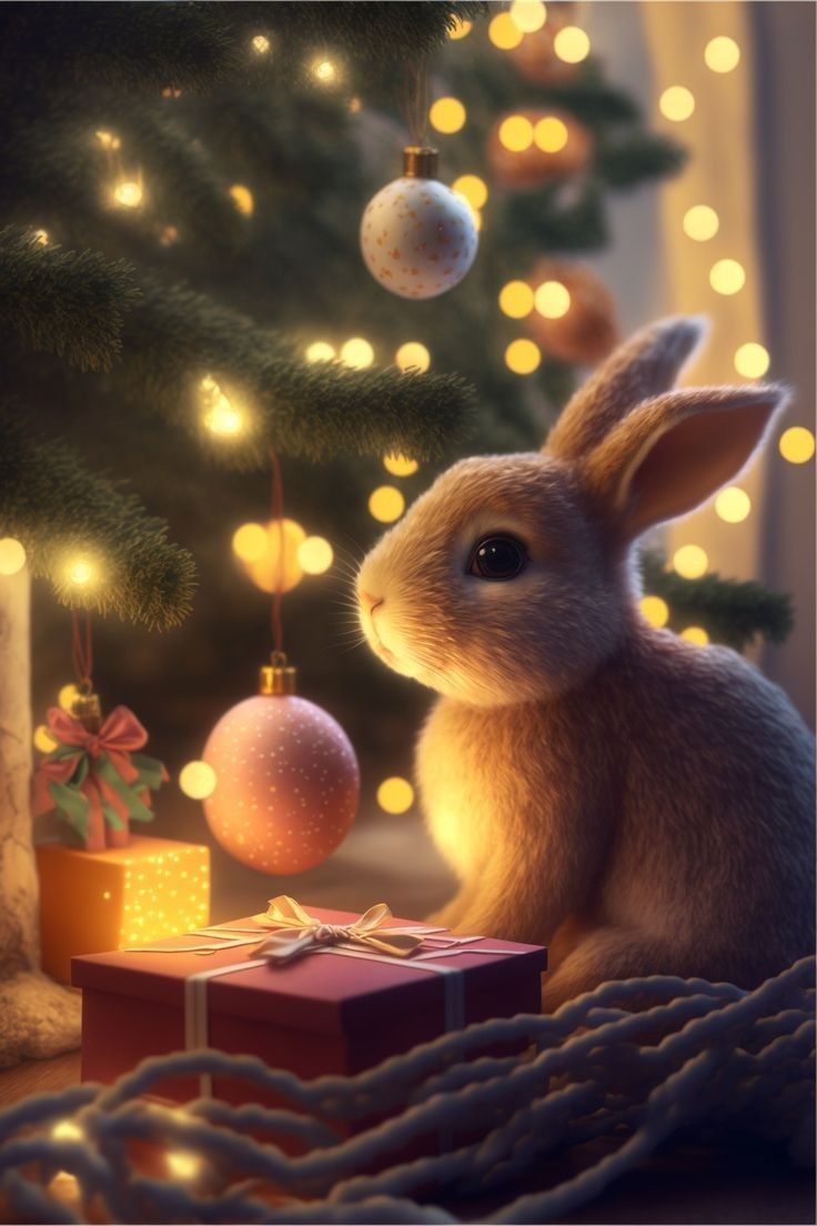 Adorable Christmas Rabbit