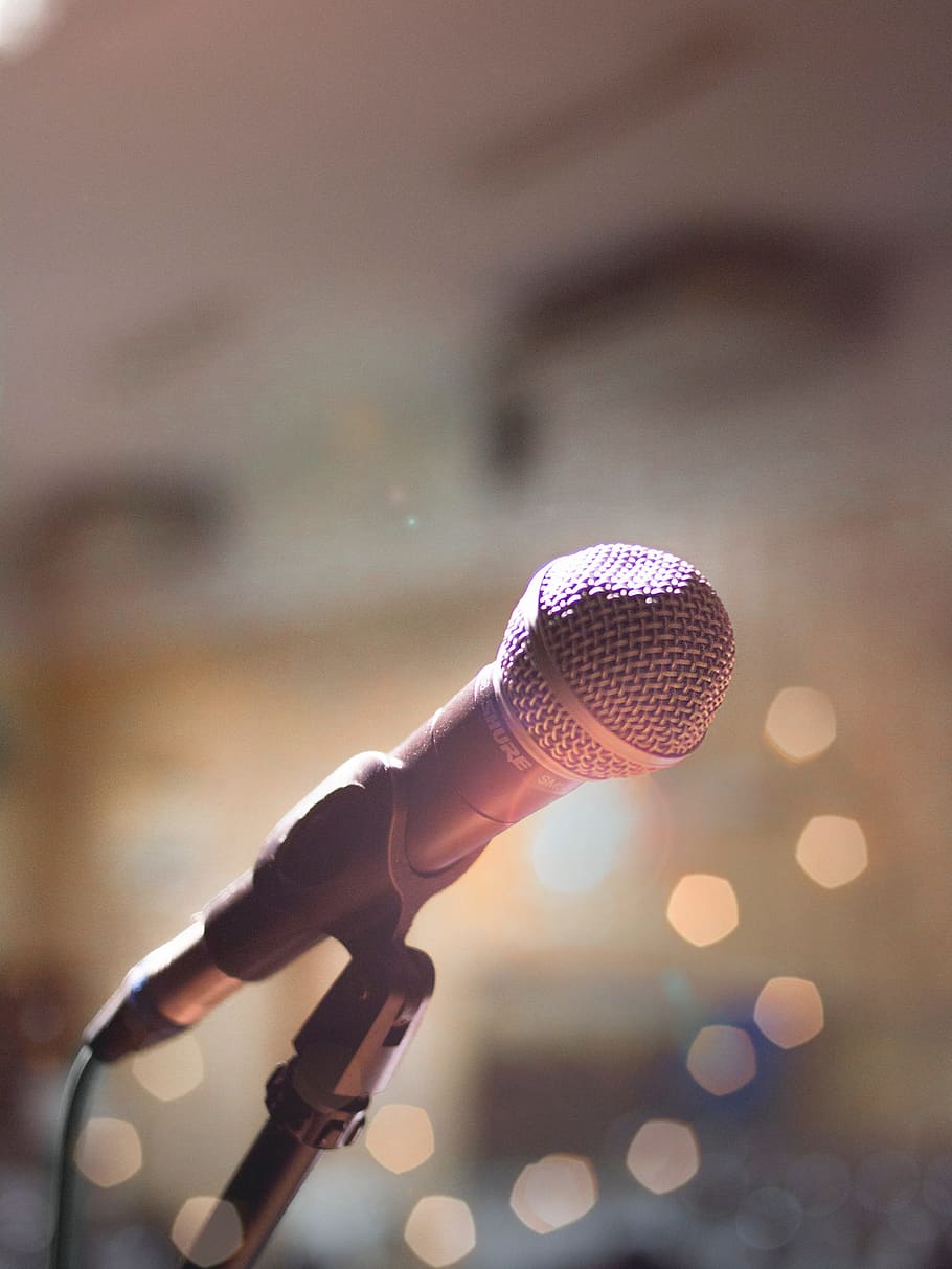 Free singing microphone and background photo