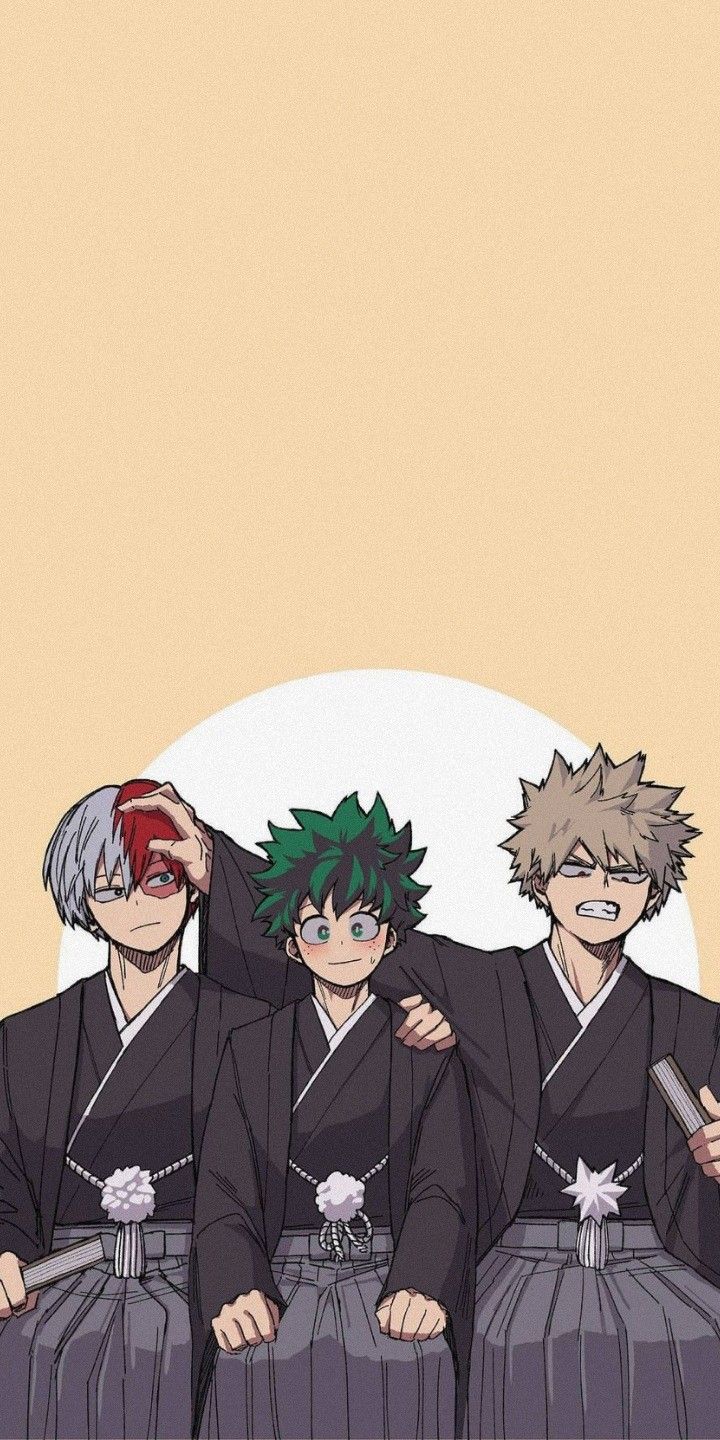 Katsuki Bakugo, Izuku Midoriya and Shoto Todoroki