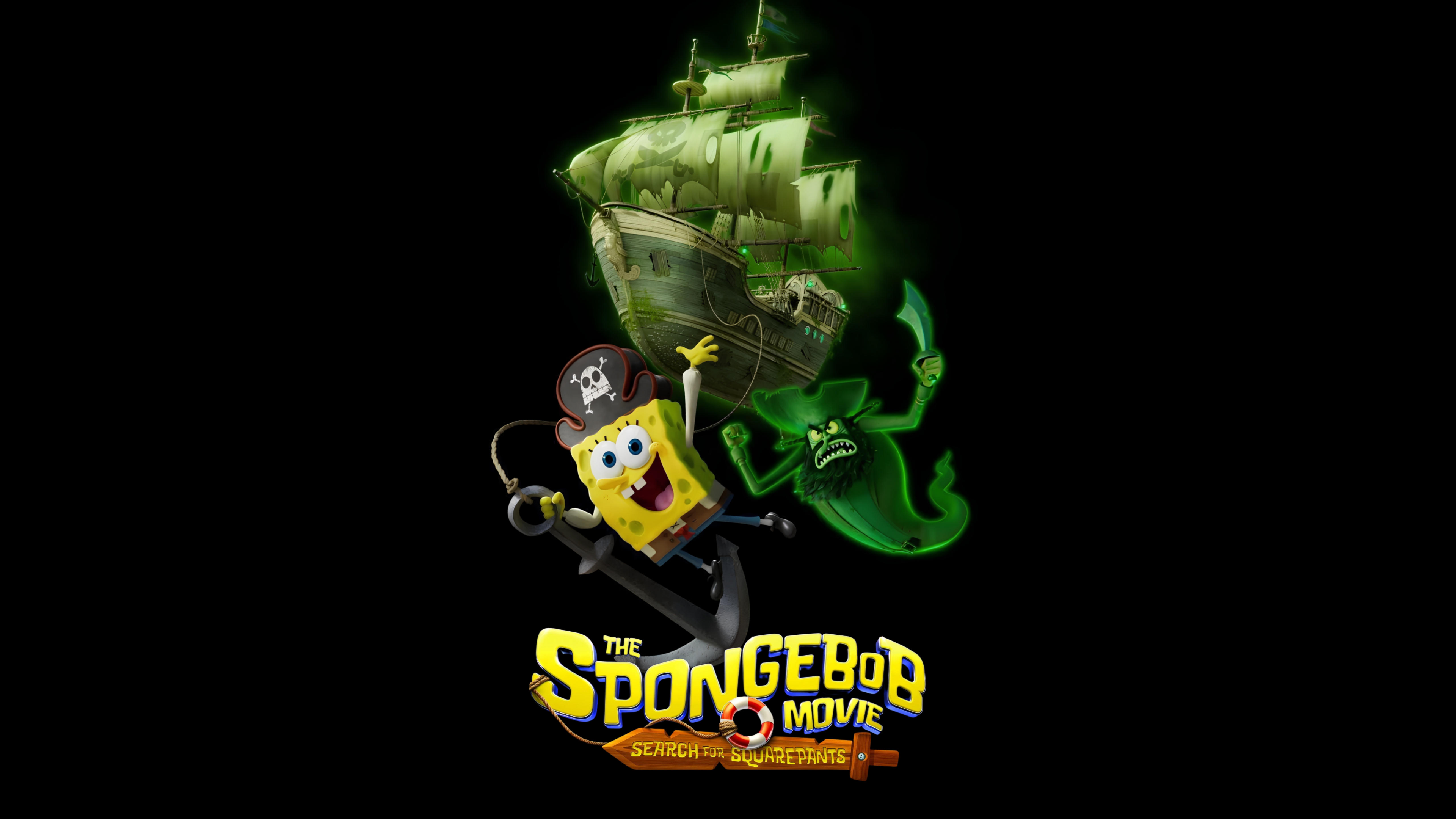 The SpongeBob Movie: Search for SquarePants Wallpaper 4K, Black background, 5K