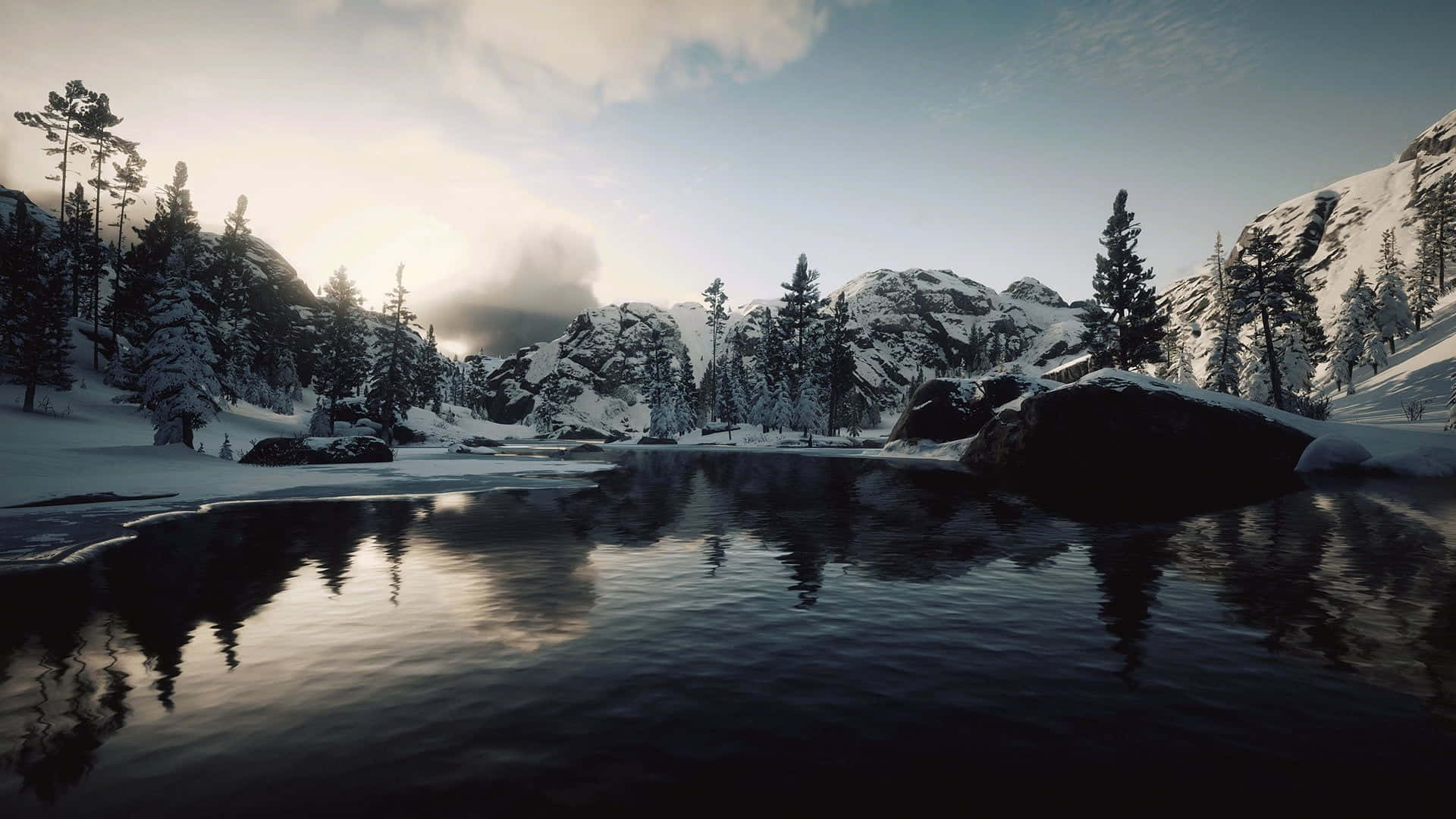 Download Red Dead Redemption2_ Winter Landscape Wallpaper