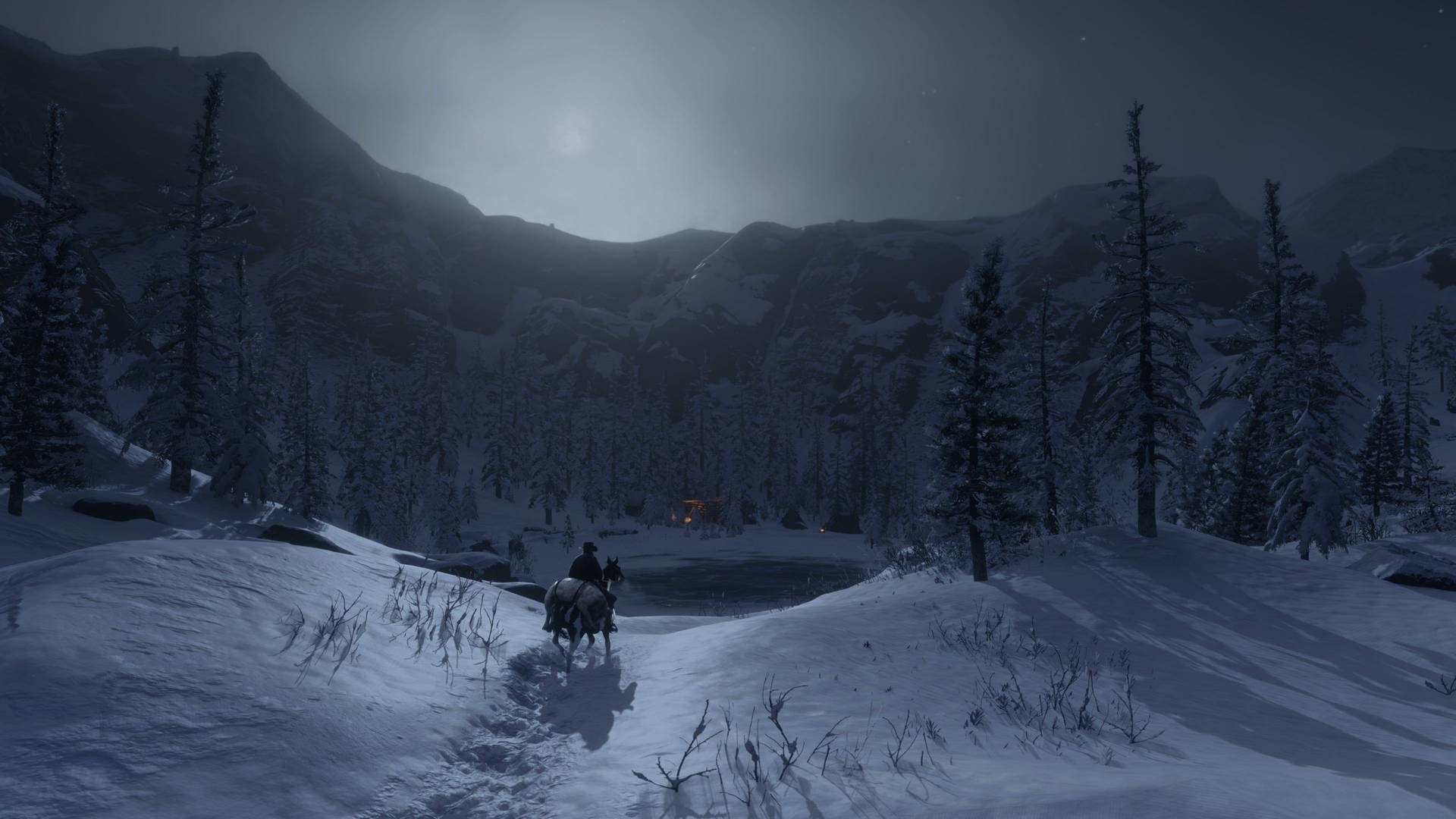 Download Red Dead Redemption 2 Snowy Mountains Wallpaper