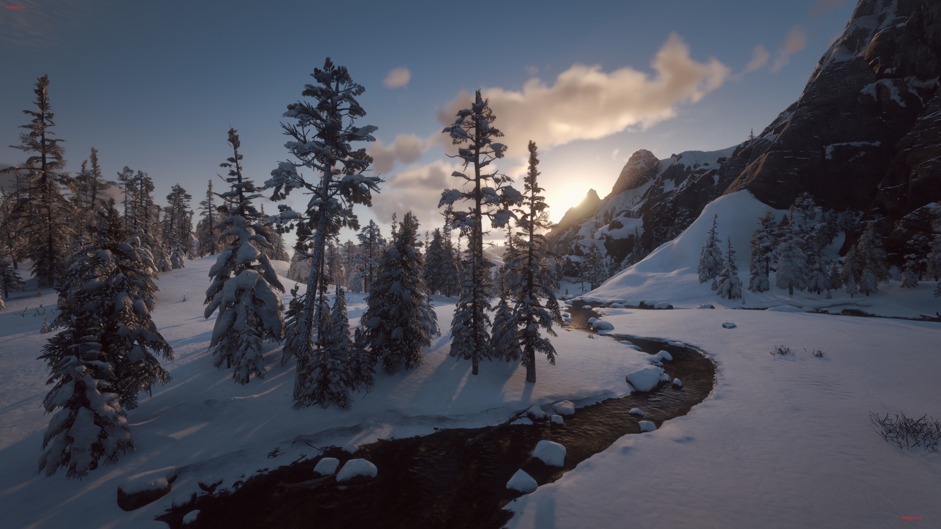 Wallpaper HDR, ice, game, river, trees, nature, wood, winter for mobile and desktop, section игры, resolution 3840x2160