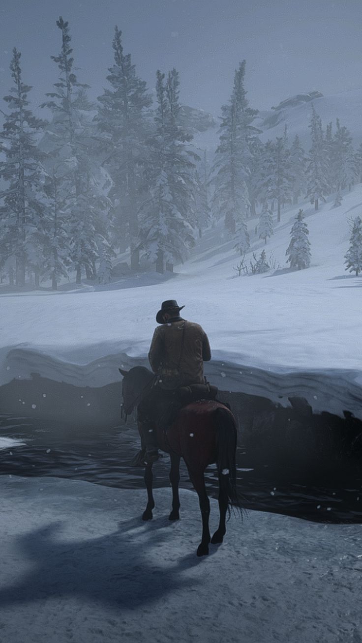 Snow. Arthur Morgan. Red Dead Redemption 2