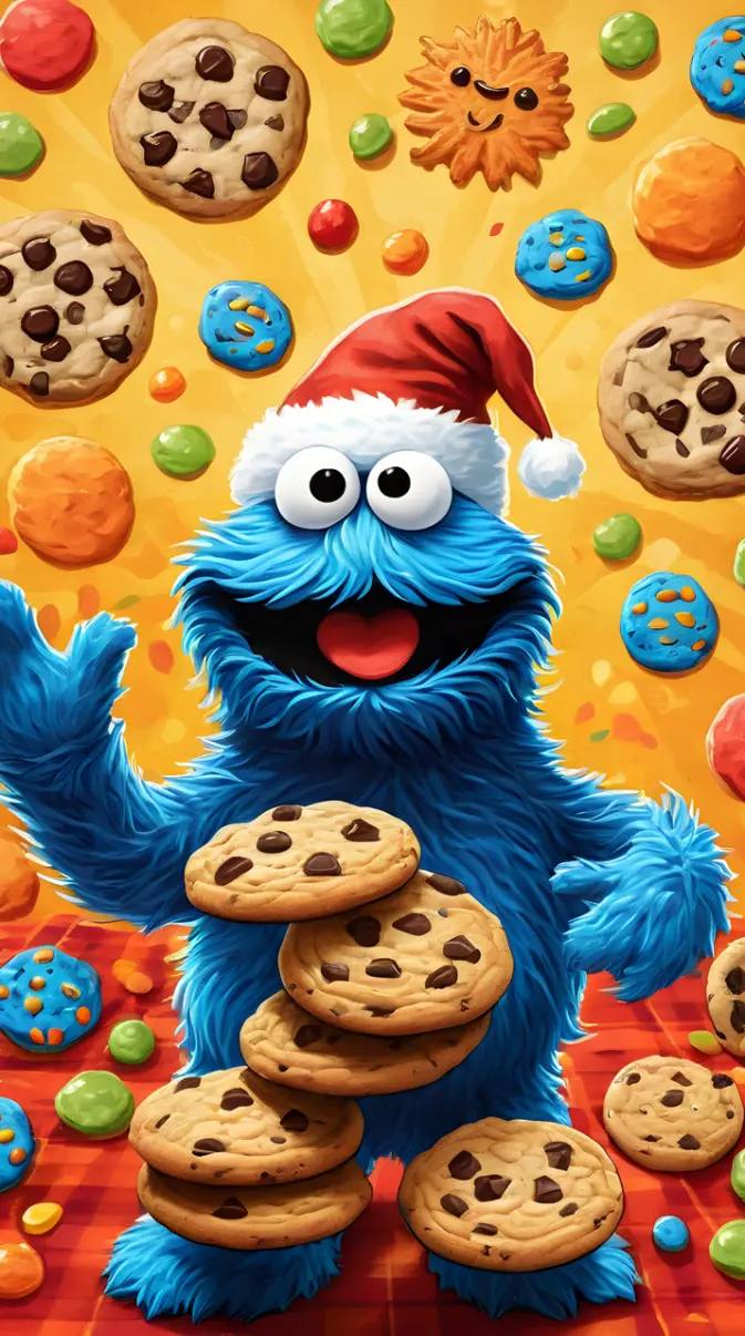 Christmas cookie monster wallpaper