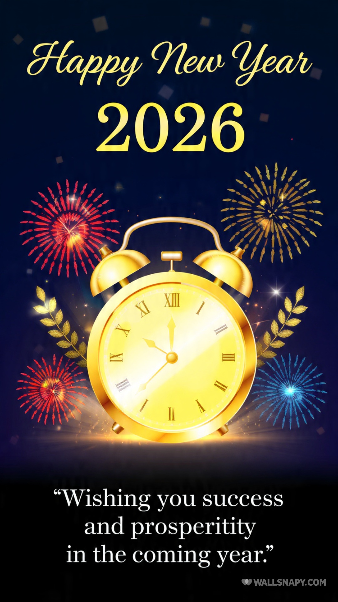 Happy new year 2026 black theme 4k wallpaper